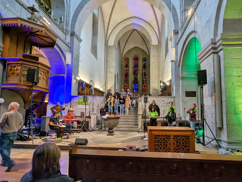 Grossmunster cathedral, in Zurich Switzerland where some of the 2025 Mennonite World Conference services are being held. (MWC Facebook)