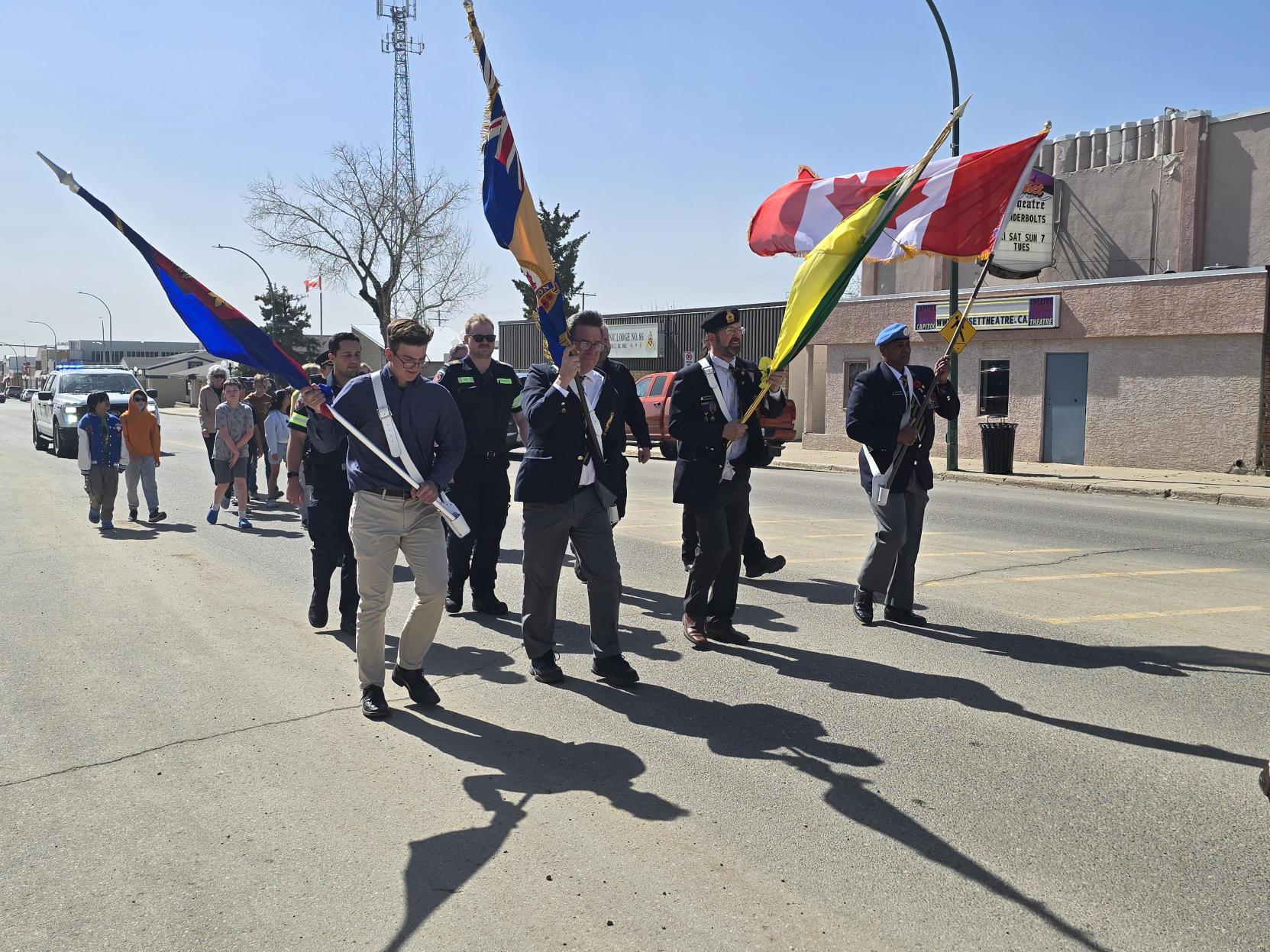 Marching to the cenotaph
