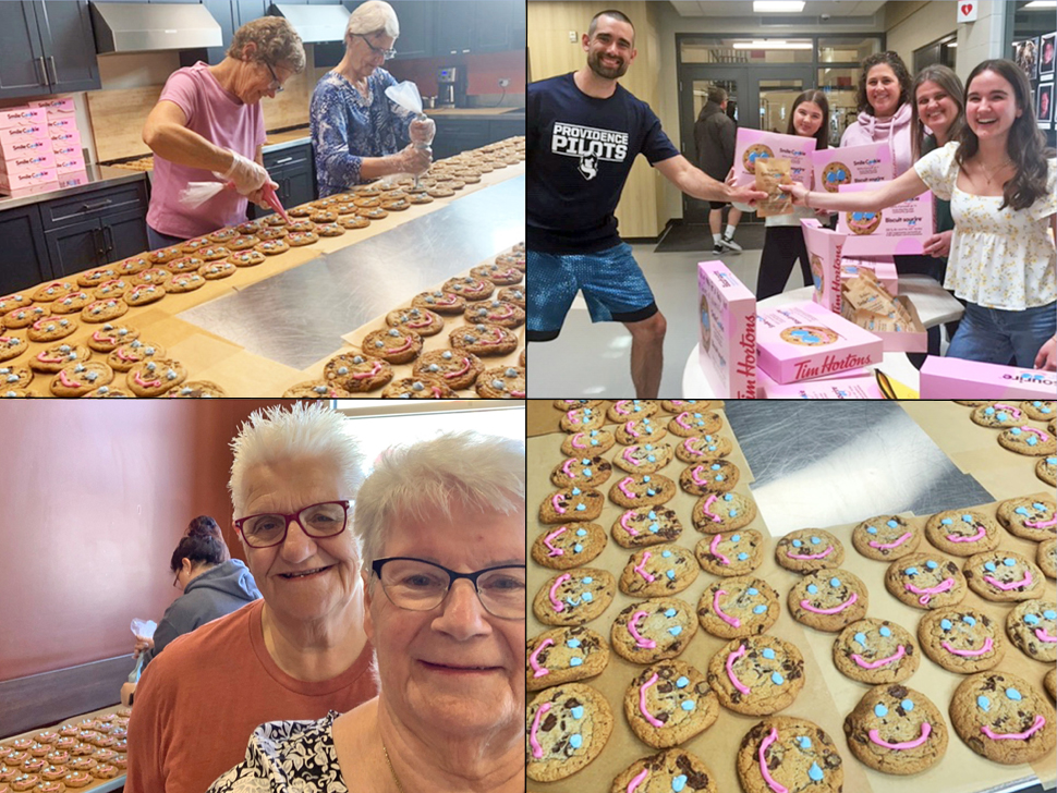 Niverville's Tim Horton's location volunteers decorate nearly 7,000 Smile Cookies. (photo credit: Shirley Hoult)