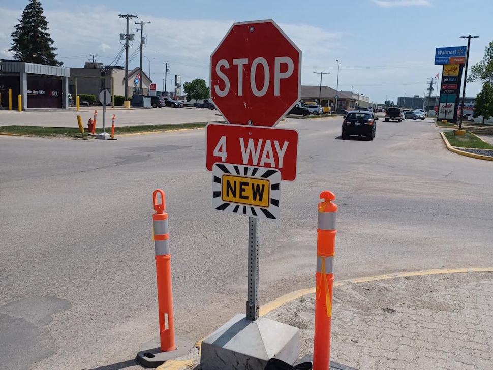 New stop sign added at clearspring centre