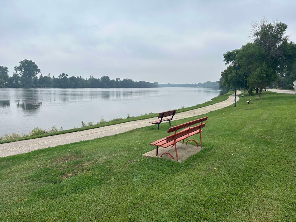 Hazy skies are lingering over Crescent Lake in Portage la Prairie, but with some rain expected, the smoke should improve over the coming days