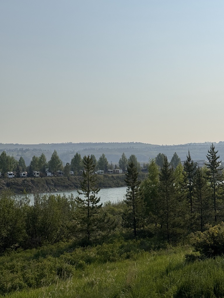 haze over Bow River June 8, 2025 
