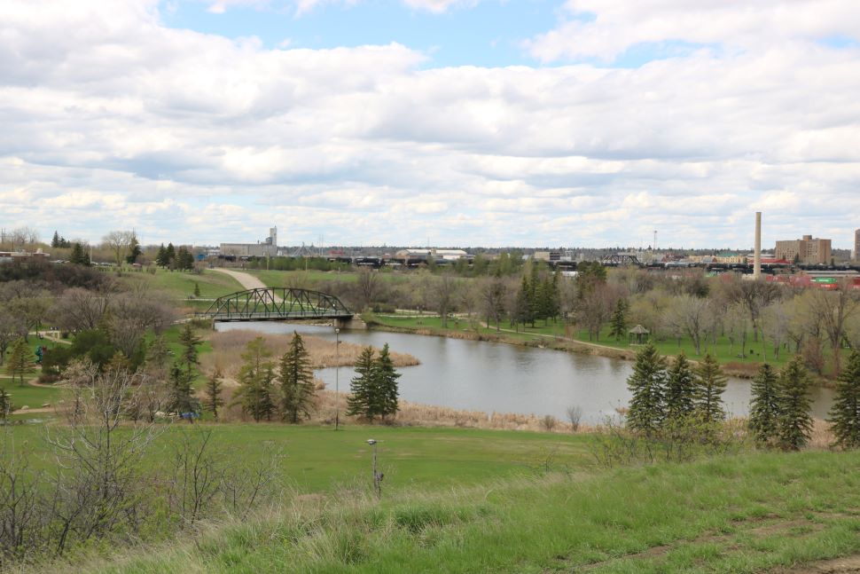The Sioux Bridge, seen spanning the river in Wakamow Valley is subject to inspections today and tomorrow.