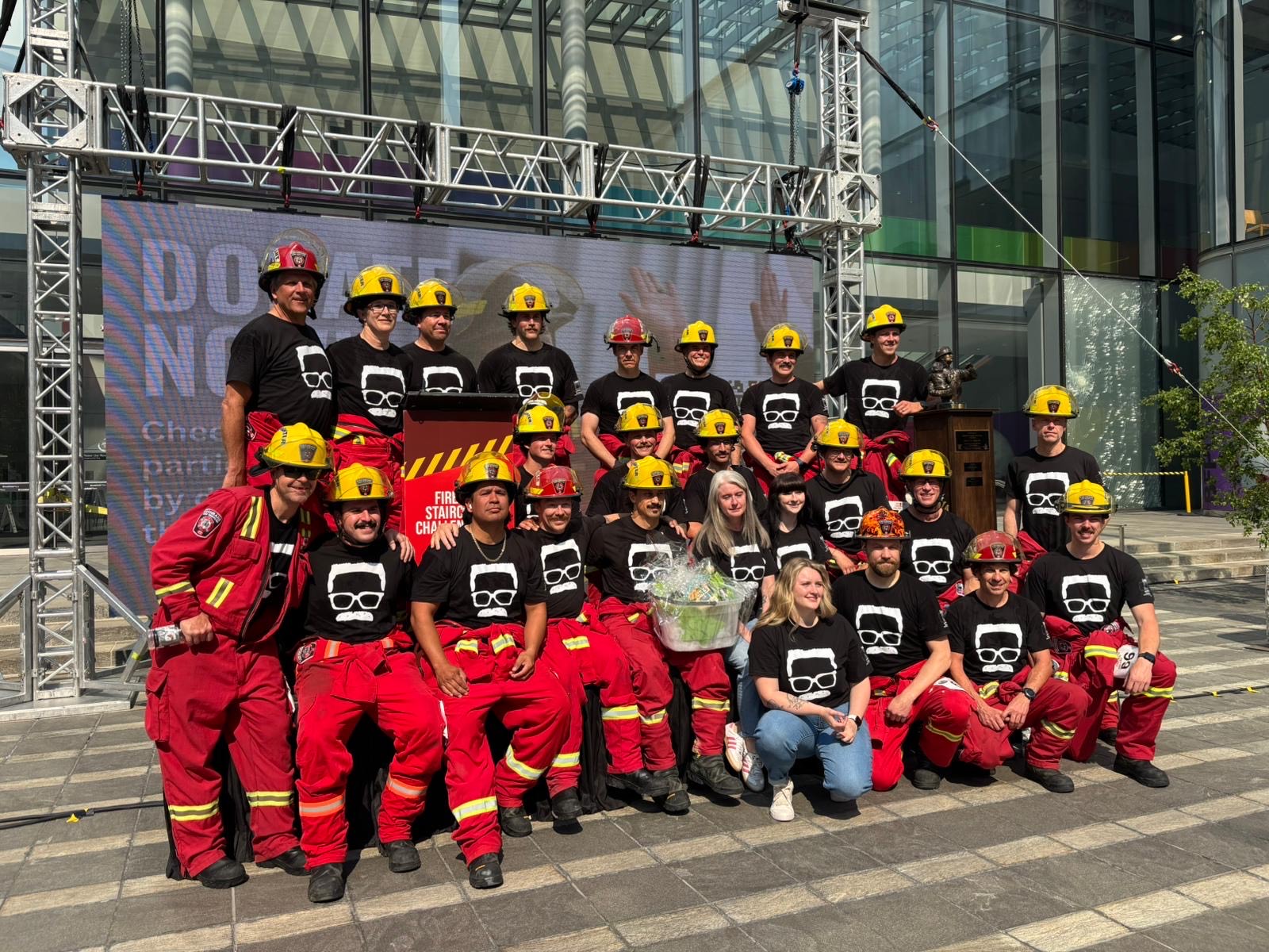 Cochrane firefighters at stairclimb 