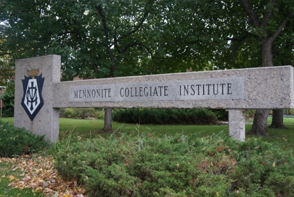 Mennonite Collegiate Institute sign