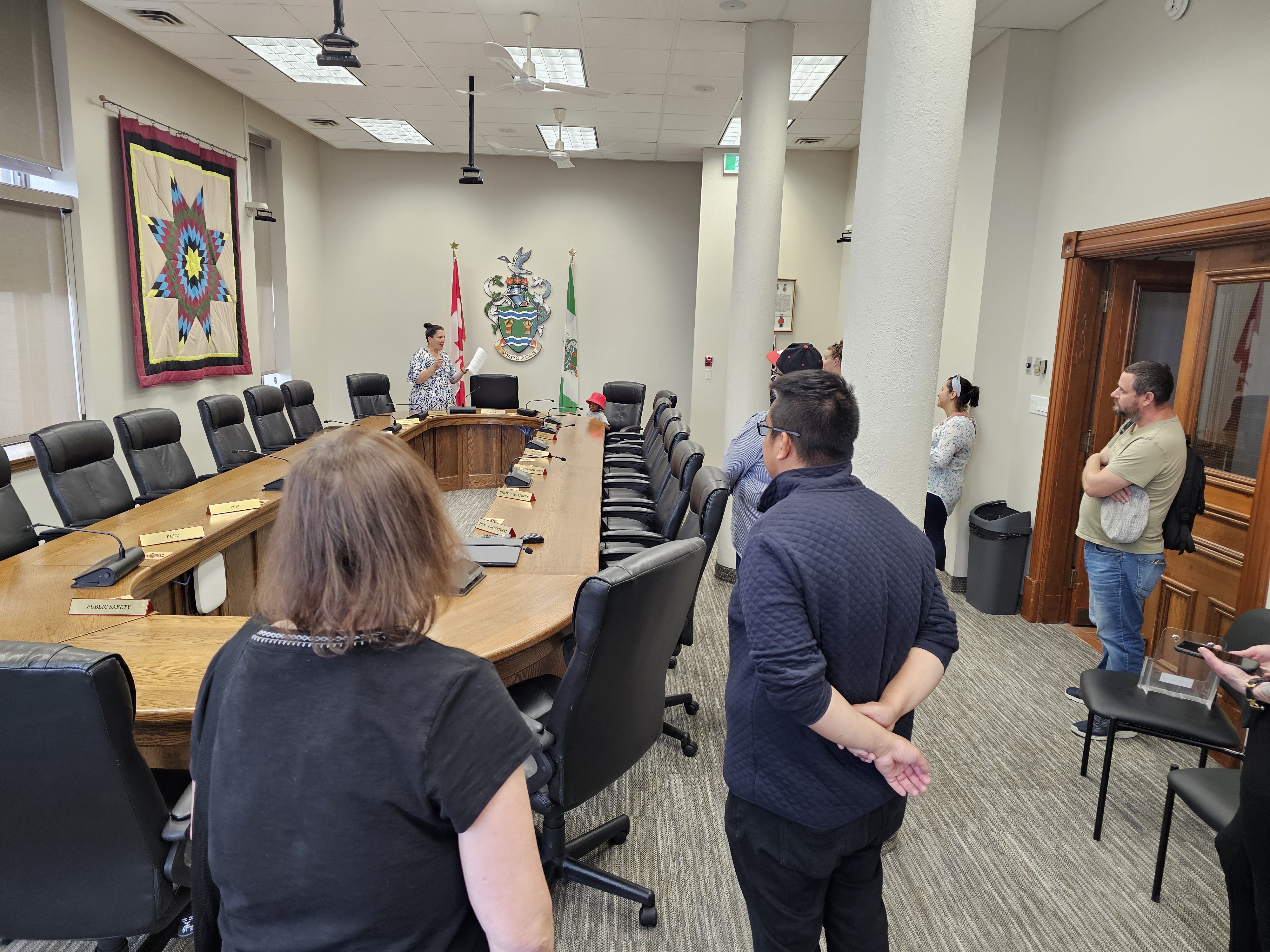 The tour continues inside council chambers