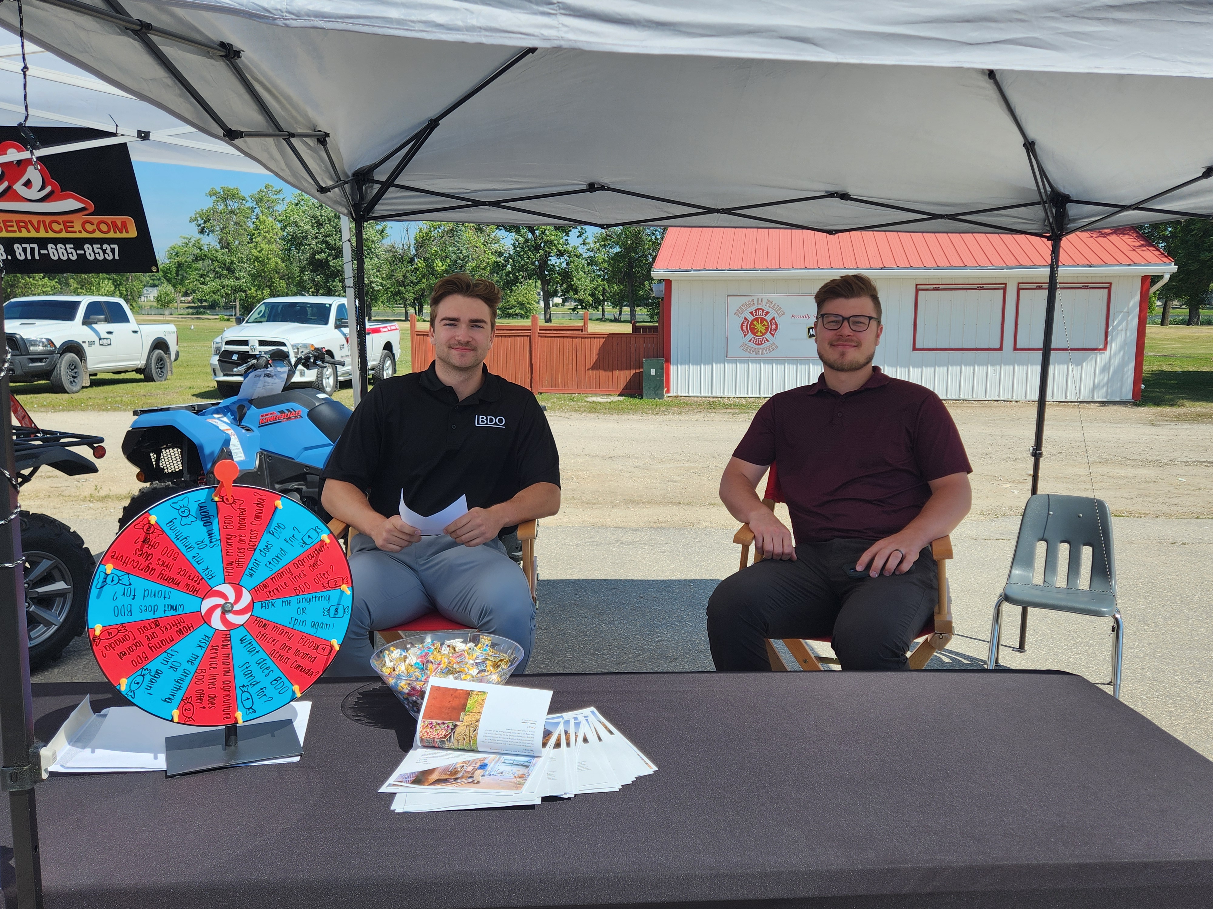 BDO, had their table set up with a question wheel.  PortageOnline/ Tristen Sokolosky
