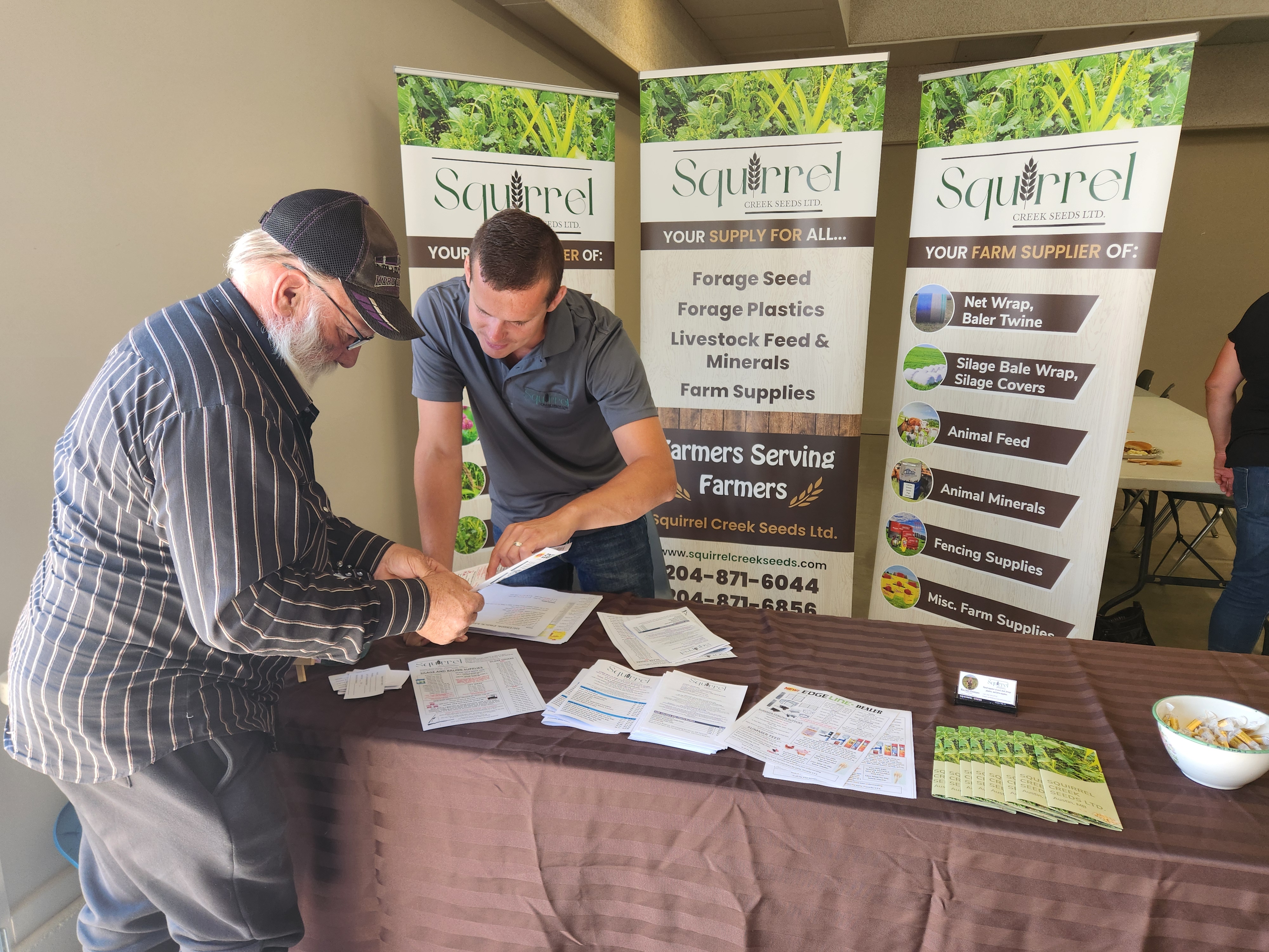 Squirrel Creek Seed, were out with pamphlets for their company.  PortageOnline/ Tristen Sokolosky