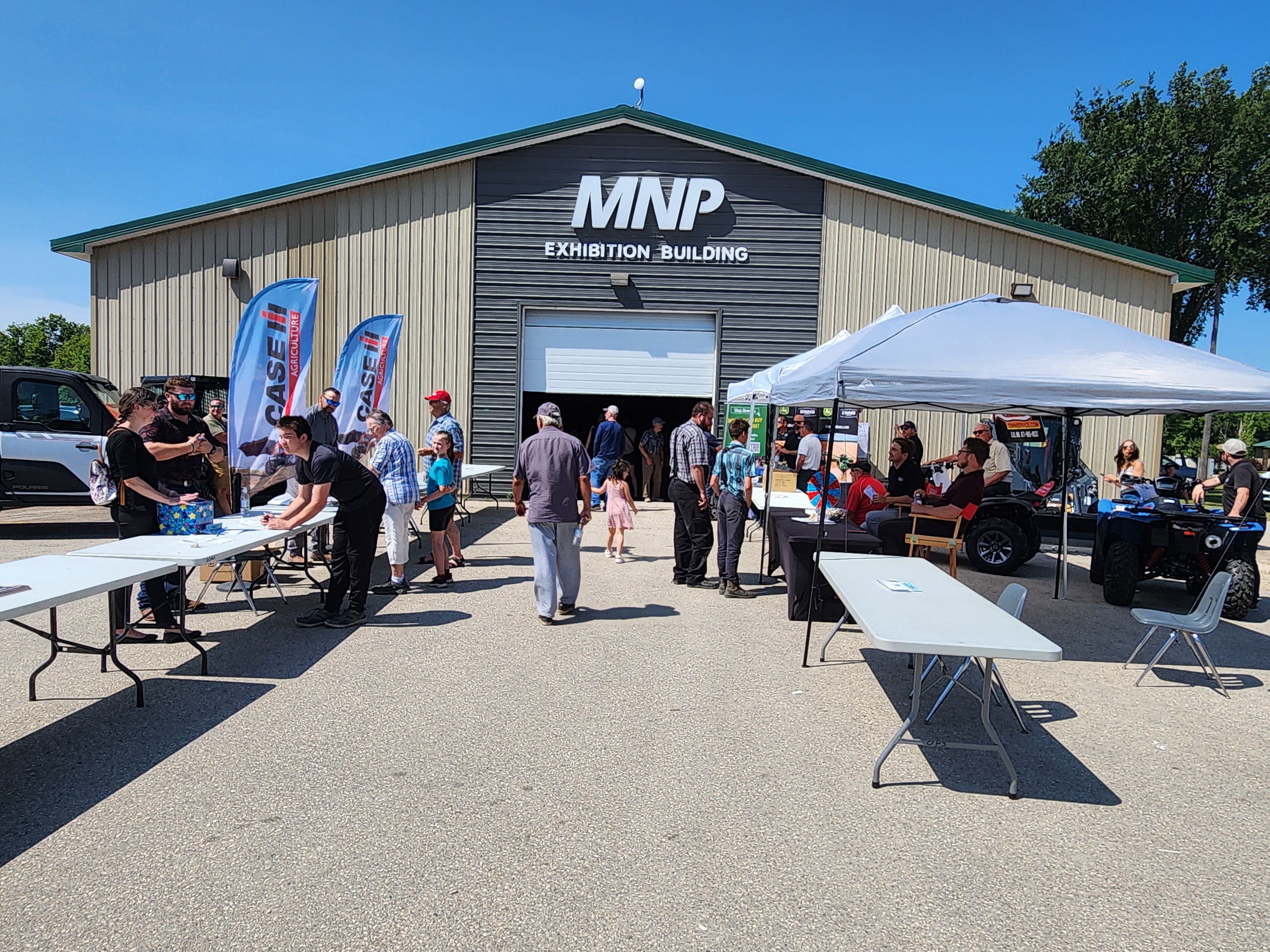 Sponsors setting up outside before people start showing up.  PortageOnline/ Tristen Sokolosky