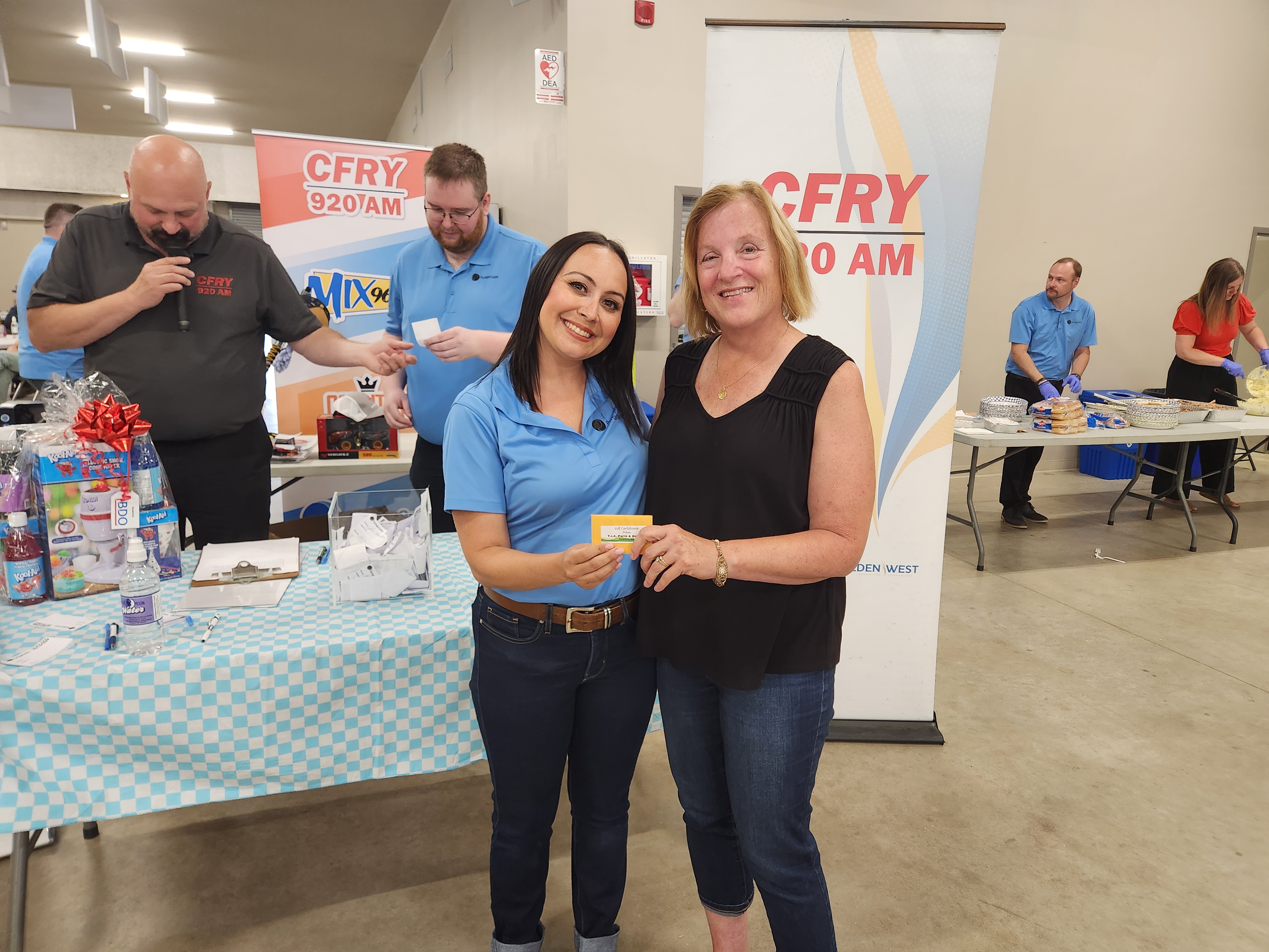 Prizes to all the winners from the CFRY and Country 93 draw.  PortageOnline/ Tristen Sokolosky