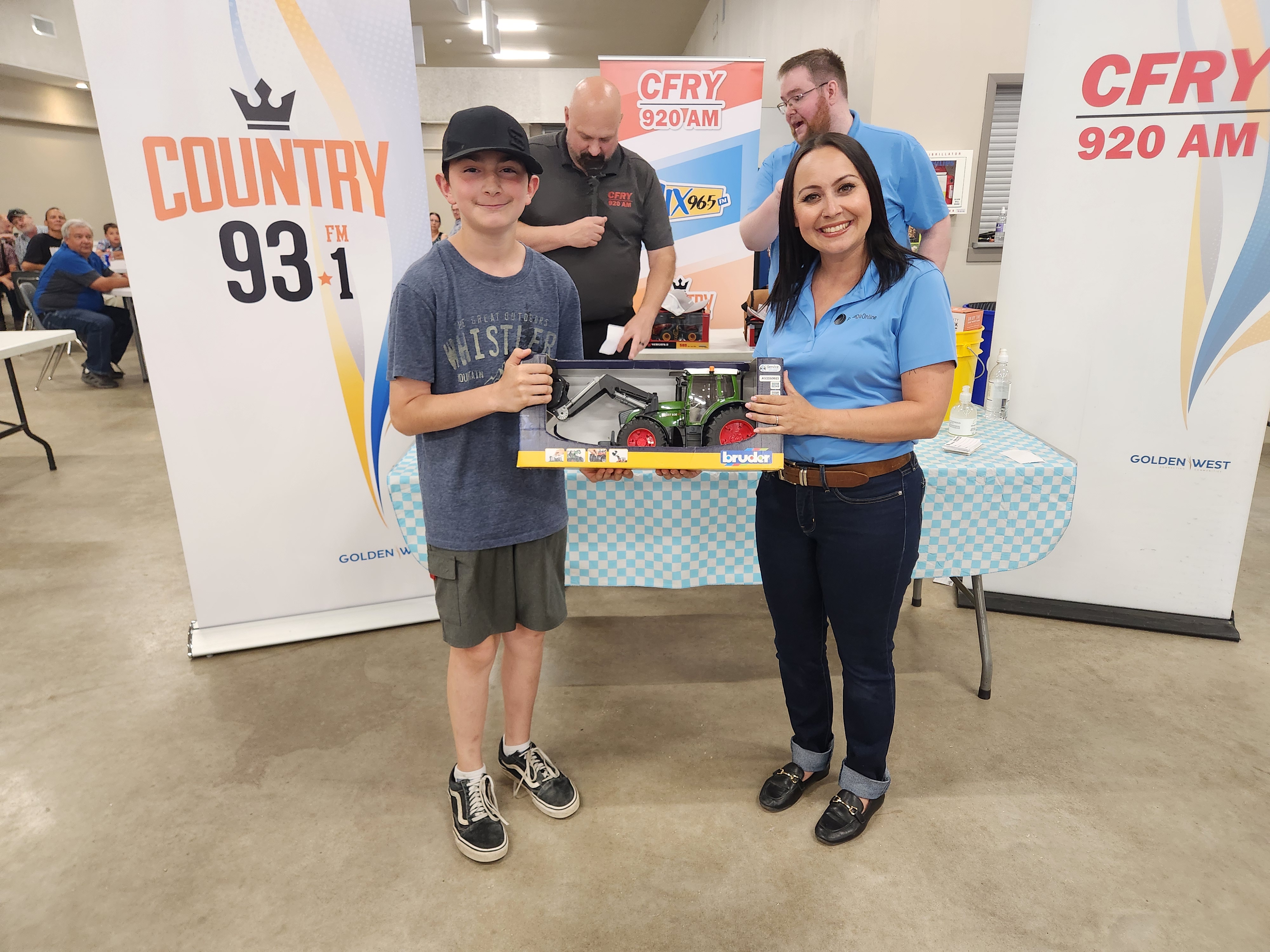 Prizes to all the winners from the CFRY and Country 93 draw.  PortageOnline/ Tristen Sokolosky
