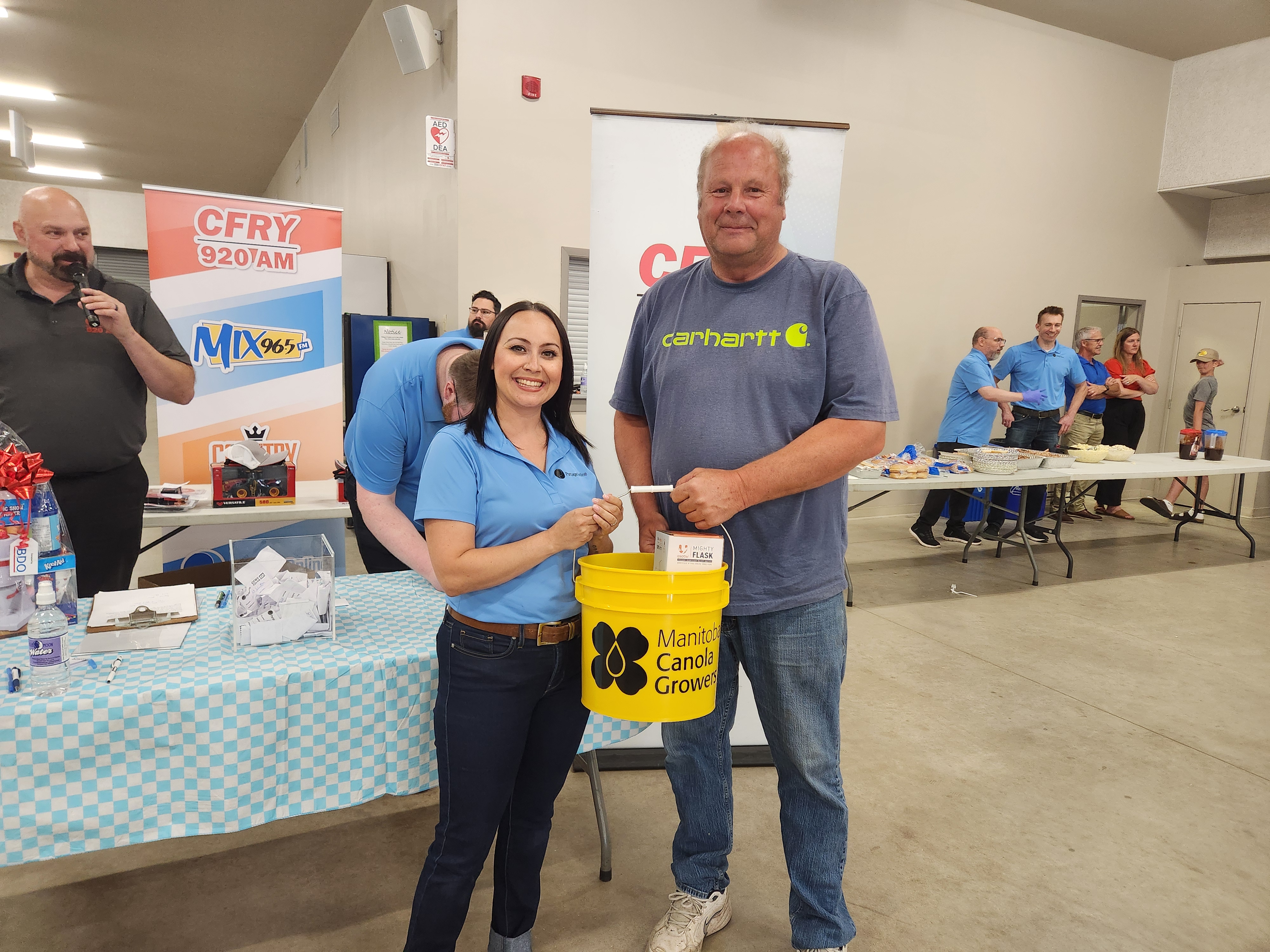 Prizes to all the winners from the CFRY and Country 93 draw.  PortageOnline/ Tristen Sokolosky