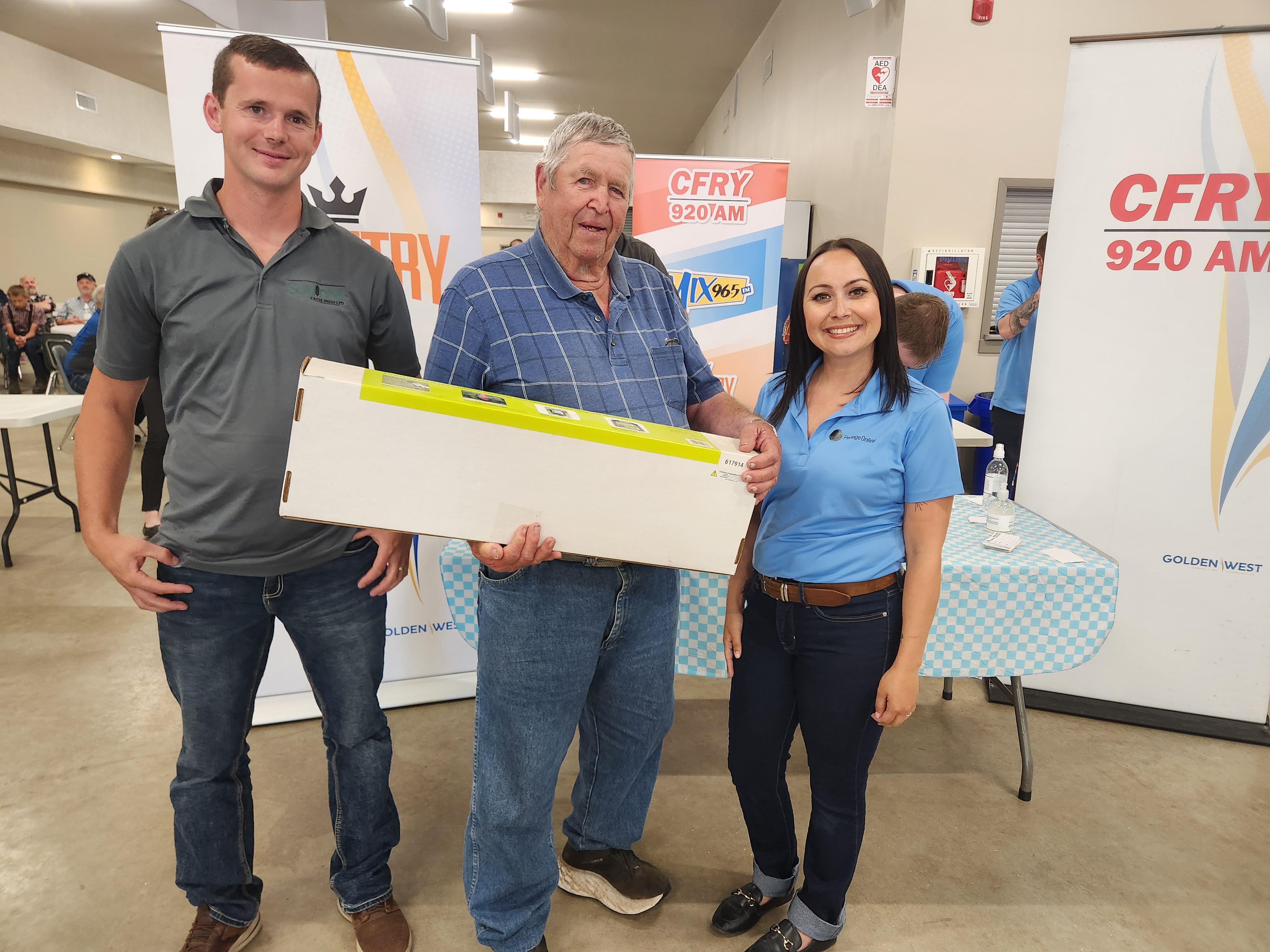 Prizes to all the winners from the CFRY and Country 93 draw.  PortageOnline/ Tristen Sokolosky