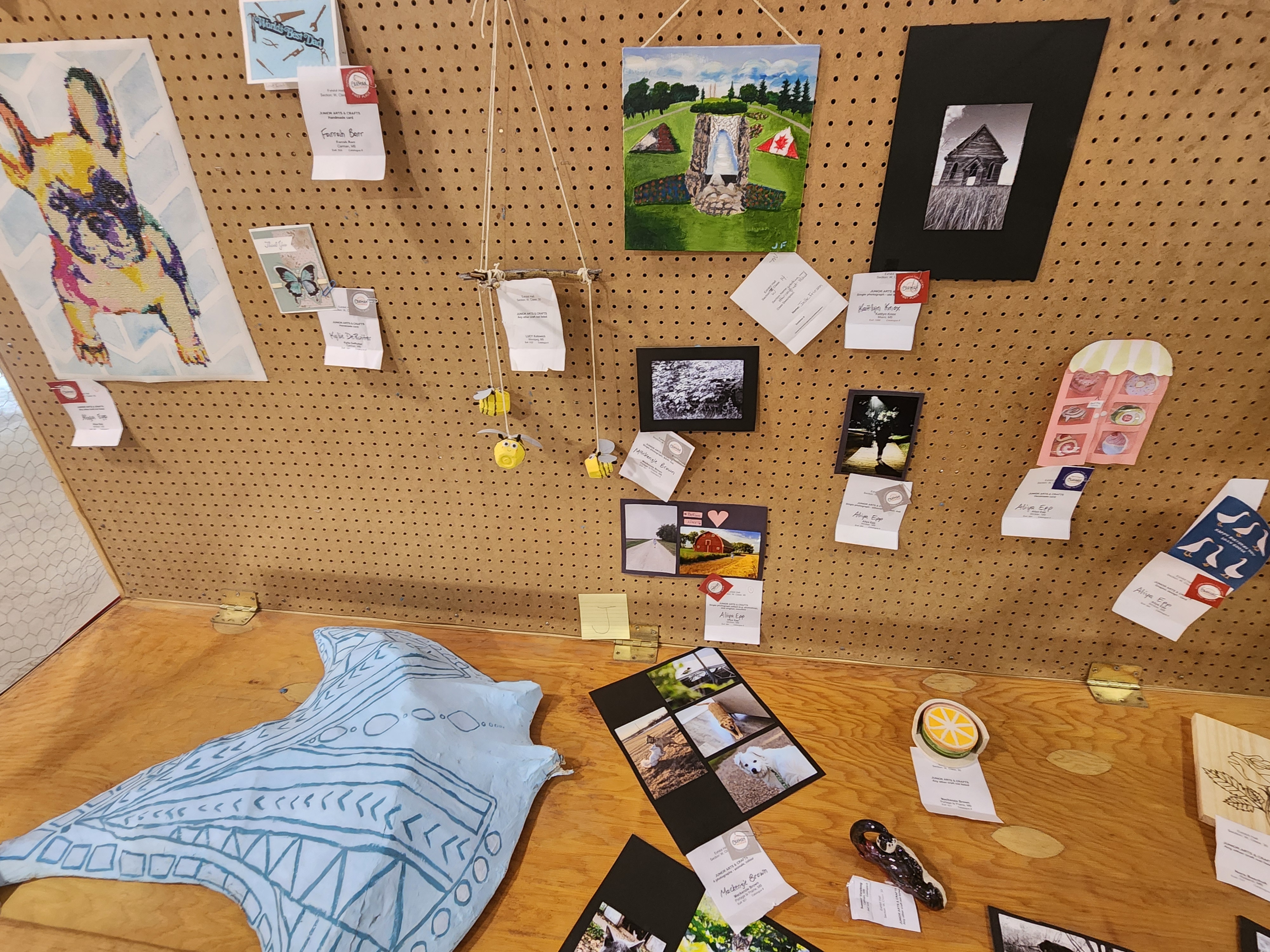 Exhibit Hall at the Carman Fair, showing off creative displays ranging from all different styles of art. PortageOnline/ Tristen Sokolosky