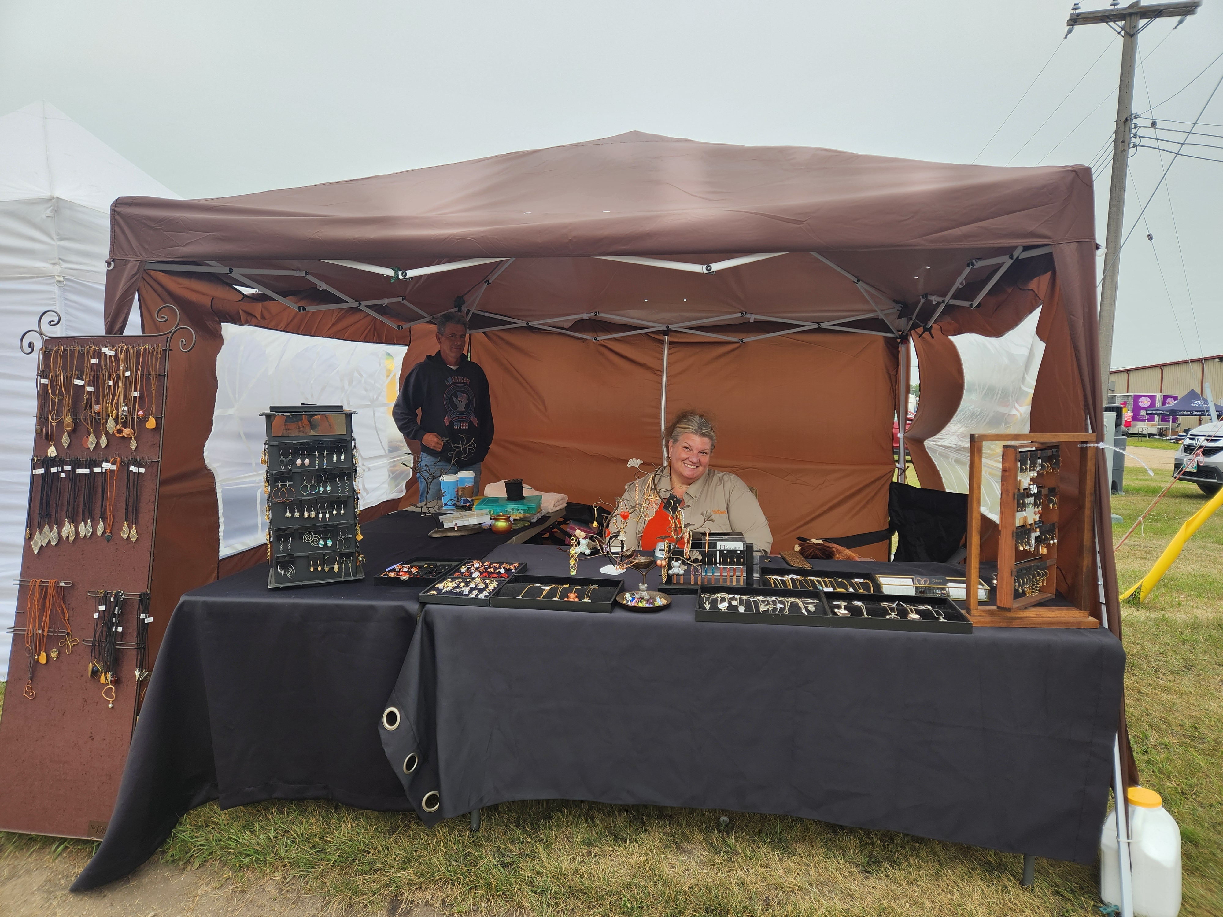 Jewelry vendor at Carman fair, beautiful display of handmade jewelry. PortageOnline/ Tristen Sokolosky