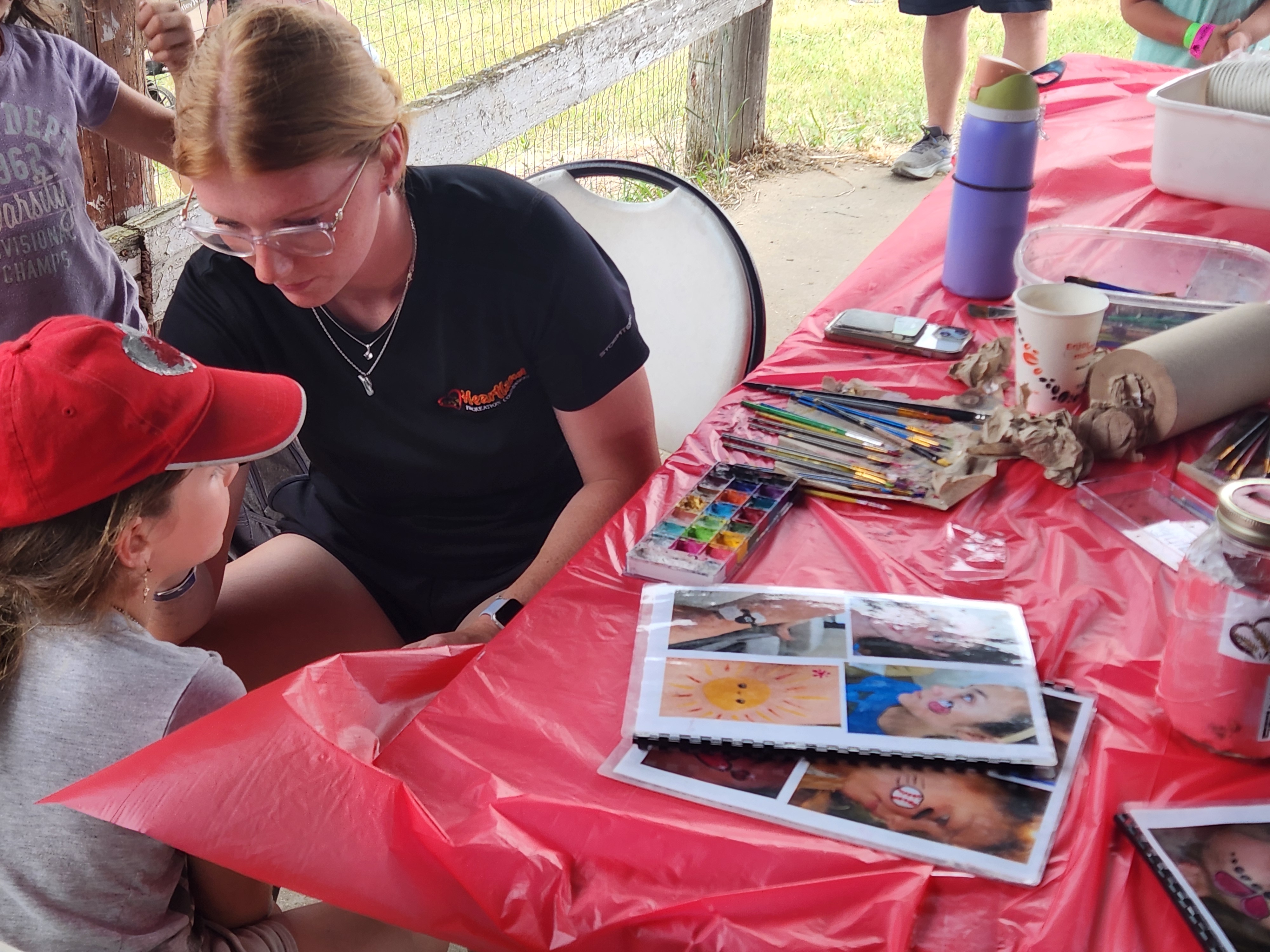 face painting in the kids area