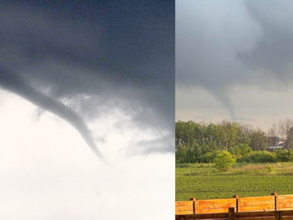 Funnel clouds spotted in Steinbach and Kleefeld