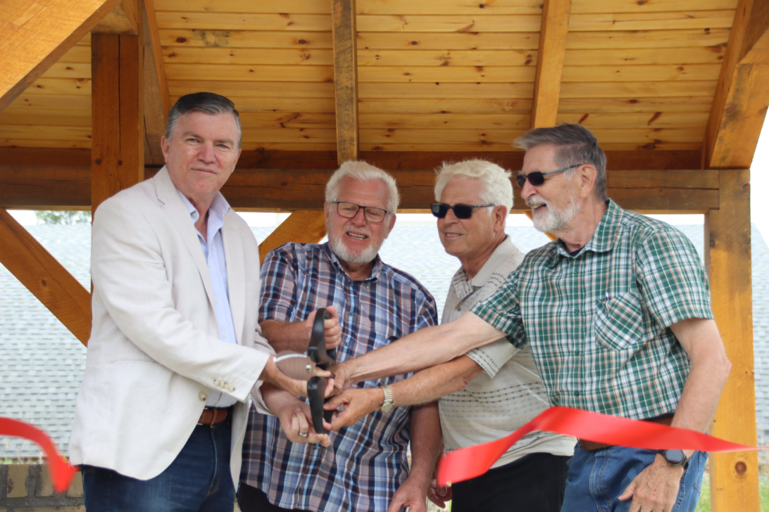From left to right: Mayor of Niverville Myron Dyck, Cornie Funk, Bernie Falk, Ernie Braun.