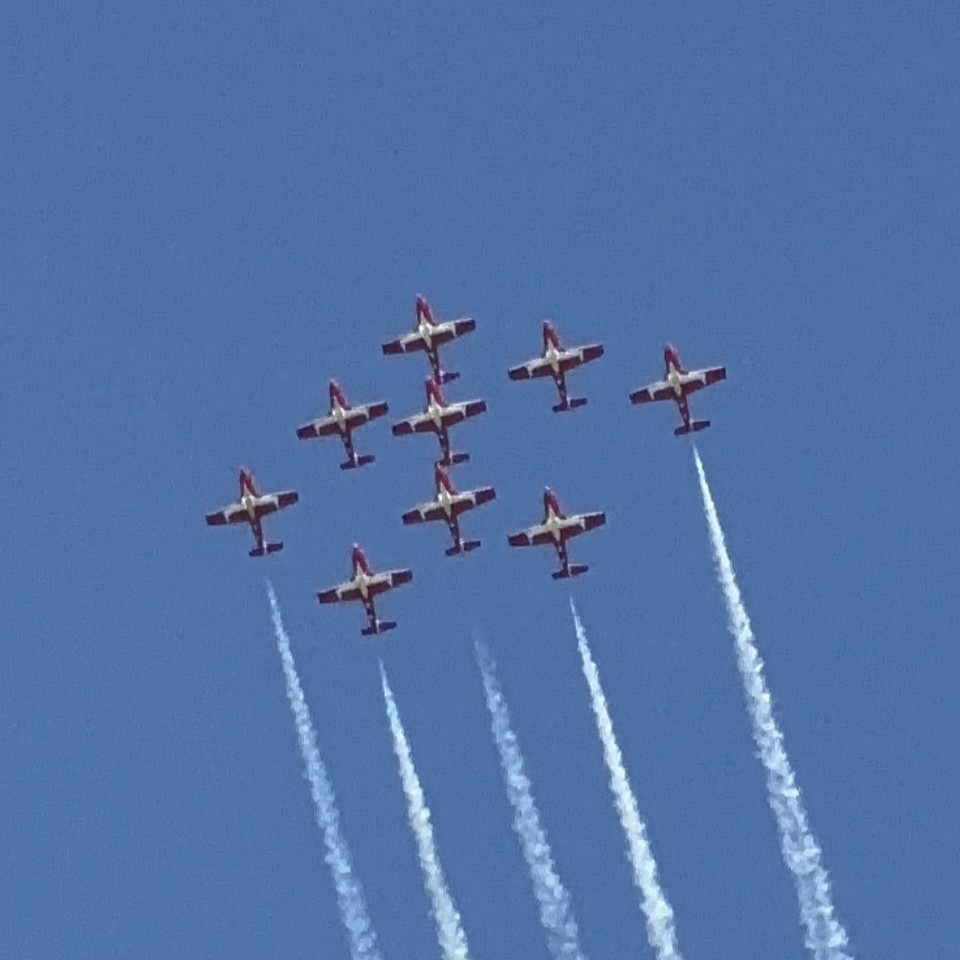 431 Air Demonstration Squadron, the Snowbirds, puts on a show for a hometown crowd on July 12 (file photo)