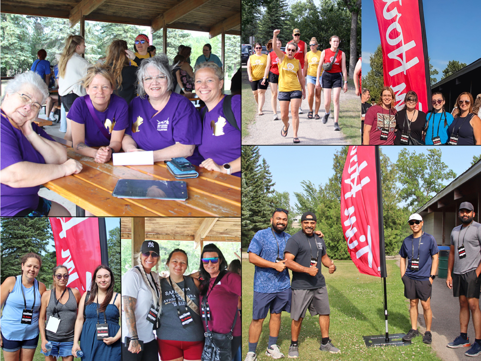 Brewed to win the Amazing Race 2025 teams at the beginning of the race at the AD Penner Park, Steinbach.