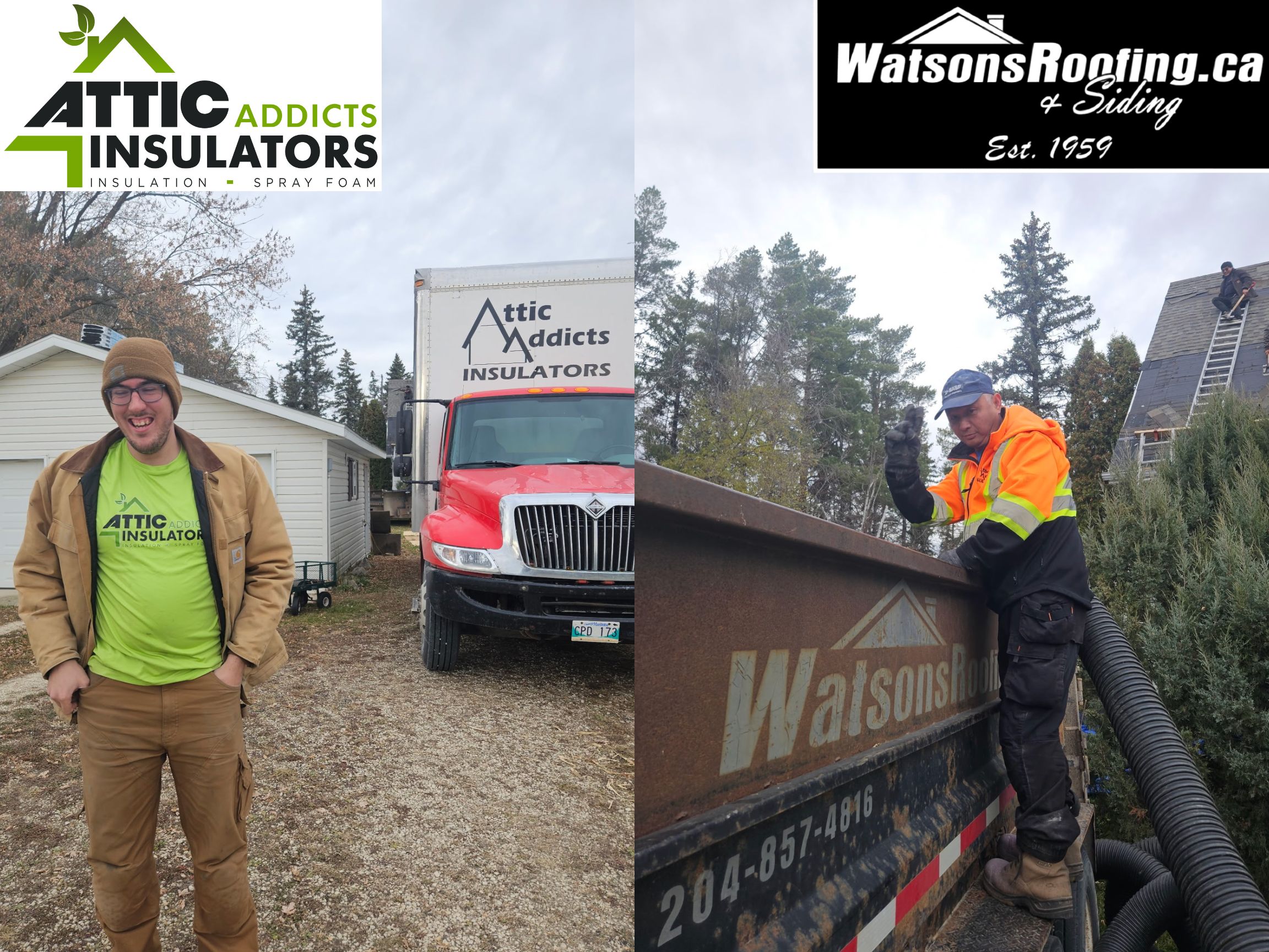 Jurian and Barry are part of your local service team at Attic Insulators, now part of Watson's Roofing and Siding. SUBMITTED PHOTO / ATTIC INSULATORS