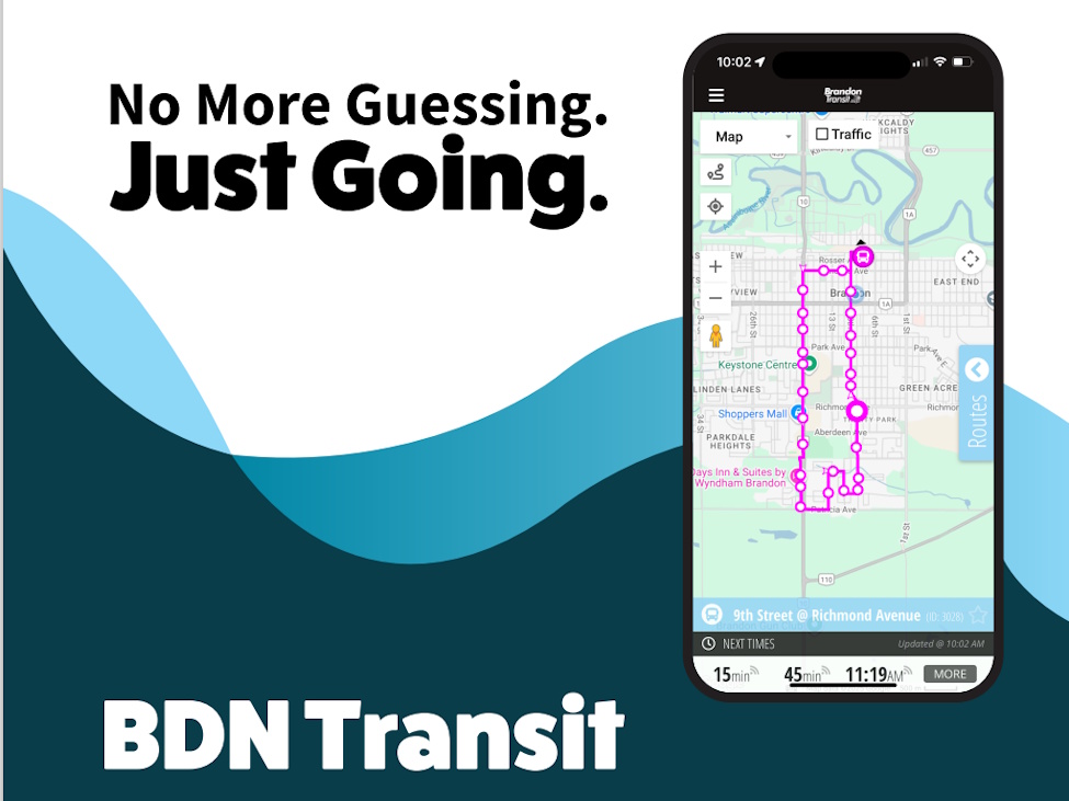Brandon Transit route on a cell phone