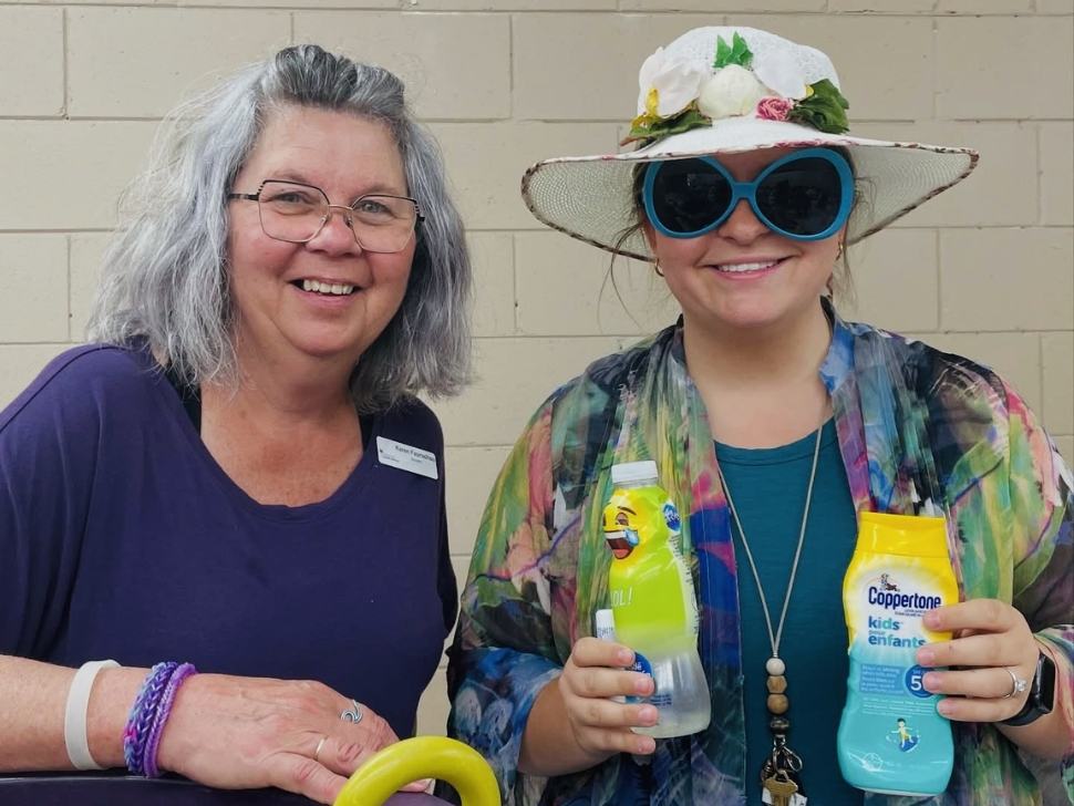 Karen and one of her "good sport" teachers