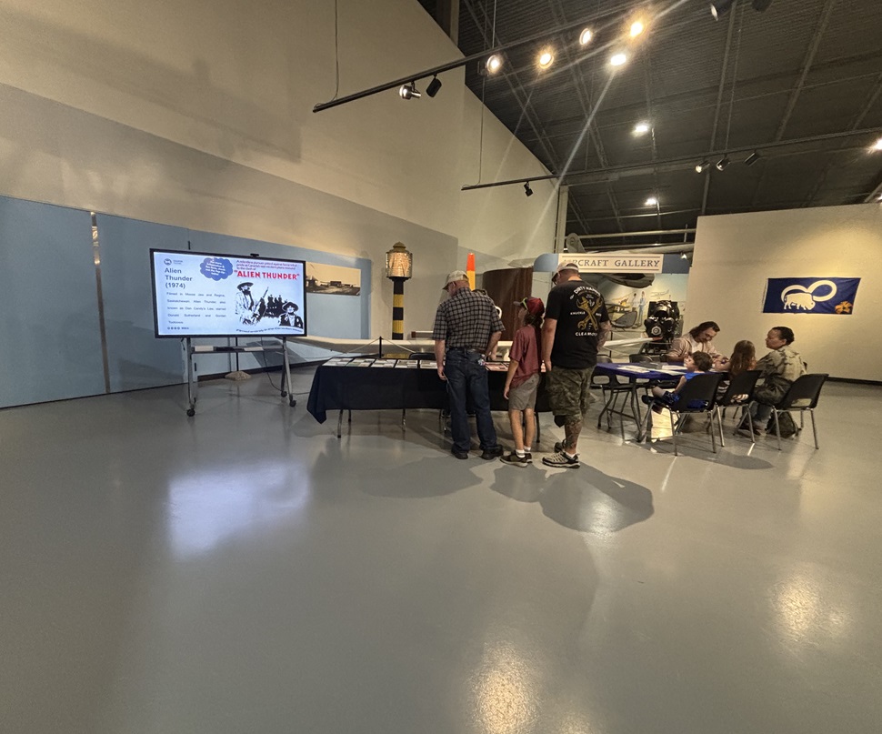 Visitors getting information on Saskatchewan's history on films
