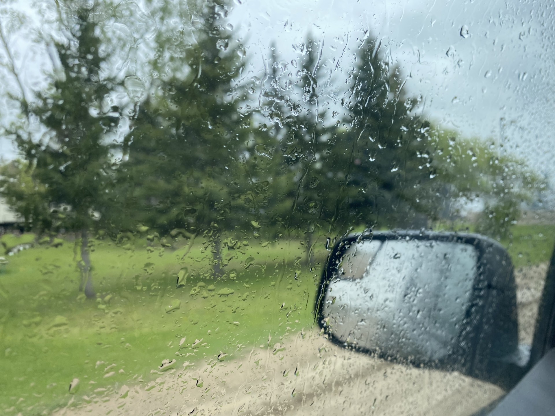seeing rain through a window