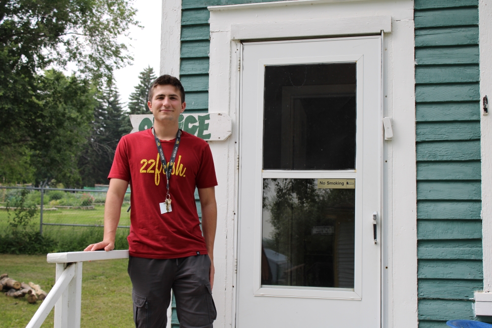 Photo of Rio Lopez in front of the Heritage Village Office.