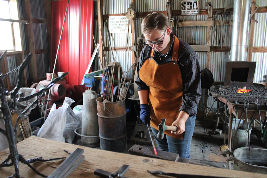 Photo from the live blacksmithing demonstration at last year's Heritage Days.
