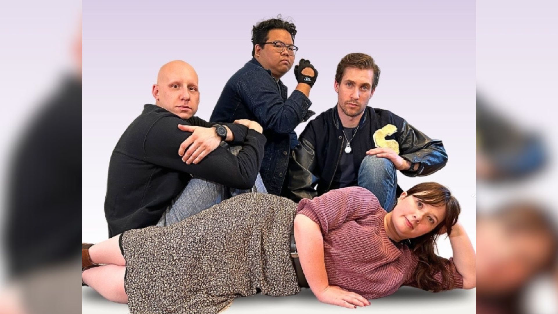 A group of 4 people in a remake of the breakfast club poster