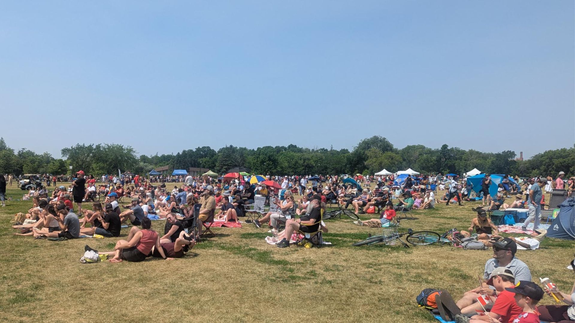 Hundreds of people to sit in an open field to celebrate Canada Day.