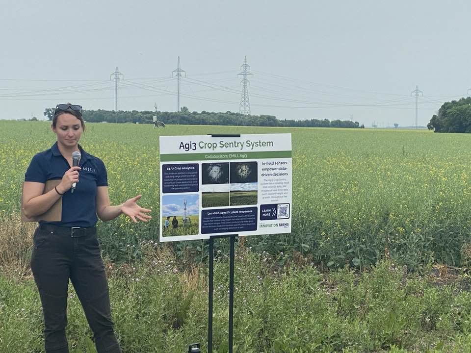 One of participants making presentation in field