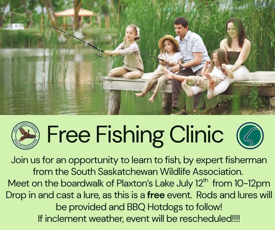 Wakamow Valley free fishing clinic poster July 12 2025