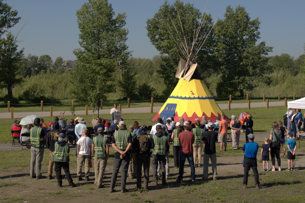 Okotoks' newest park, iitopatopa Park, is officially open. Its name, recommended by Blackfoot Elders, means "a place where we return to often." OkotoksOnline/Harrison O'Nyons