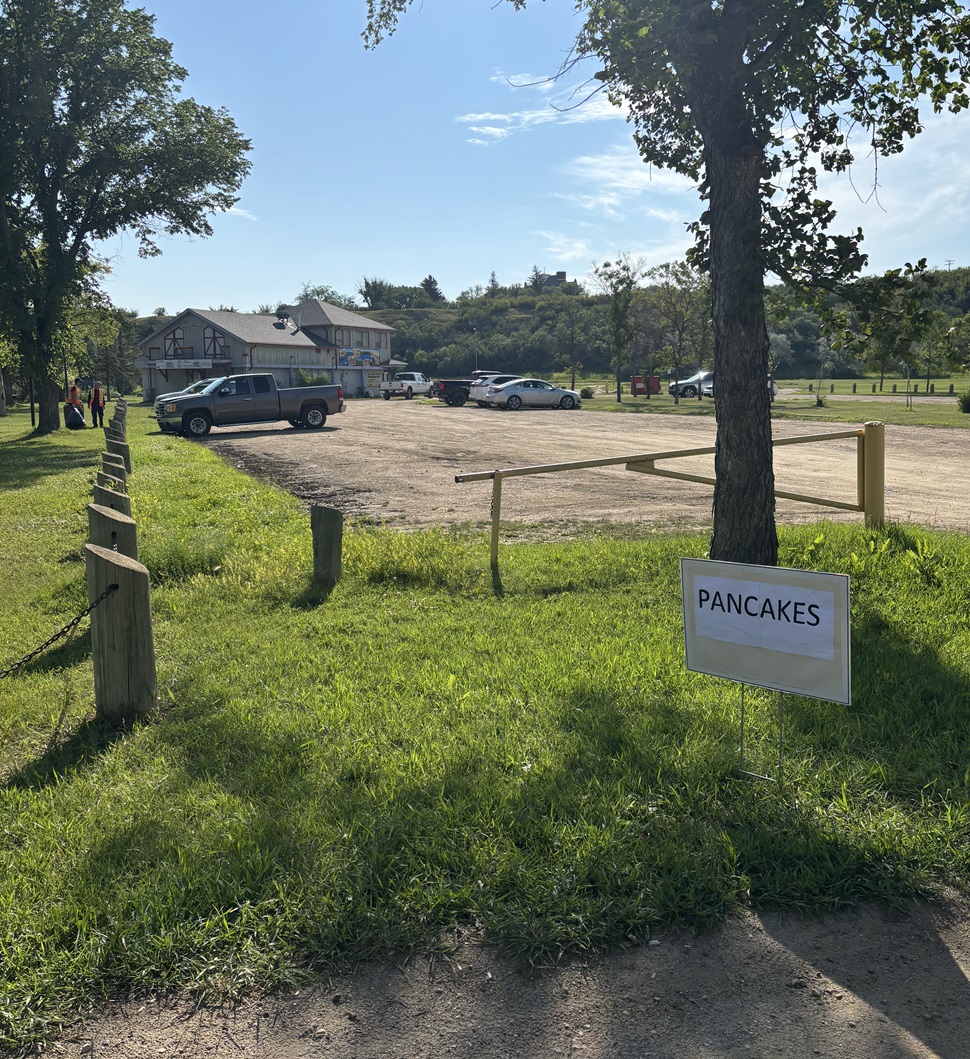 Rotary Club's pancake breakfast fundraiser on a bright summer morning