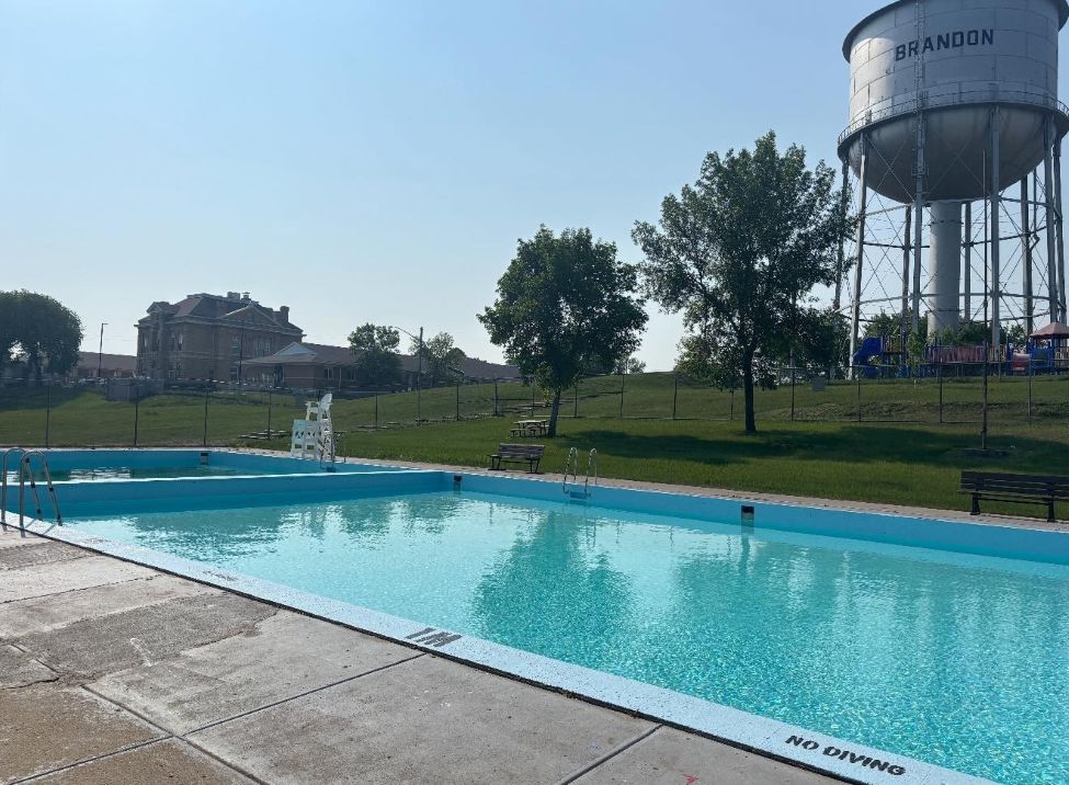 an outdoor swimming pool
