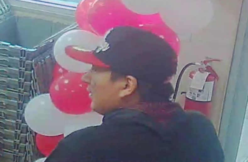 A photo of the suspect, obtained via video surveillance 