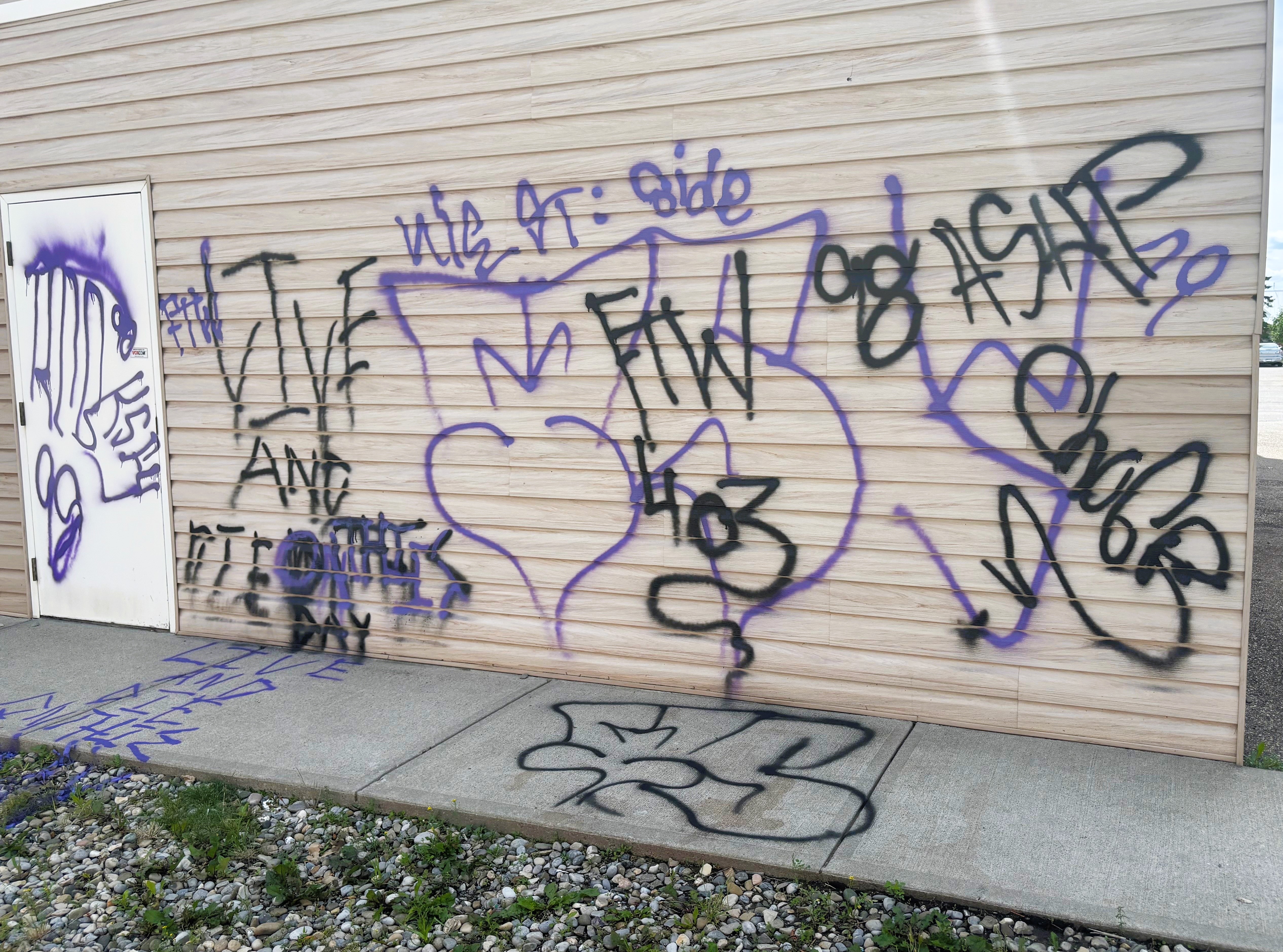 Spray paint vandalism Cochrane