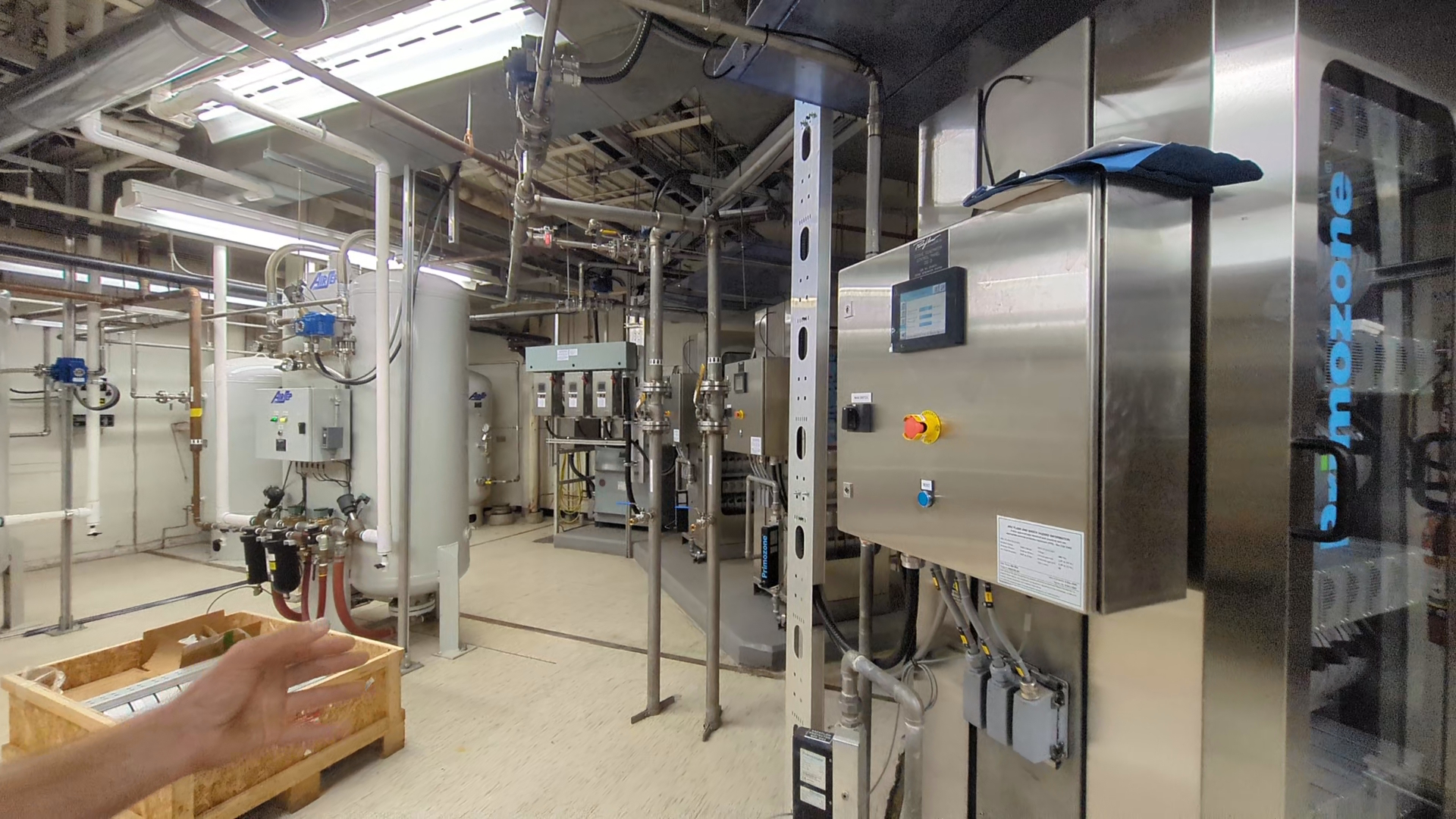 Ozone room with newly-installed system