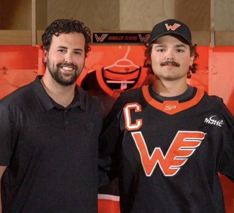 Head coach Matt Melo and captain Kam Thomas (photo provided by Winkler Flyers)