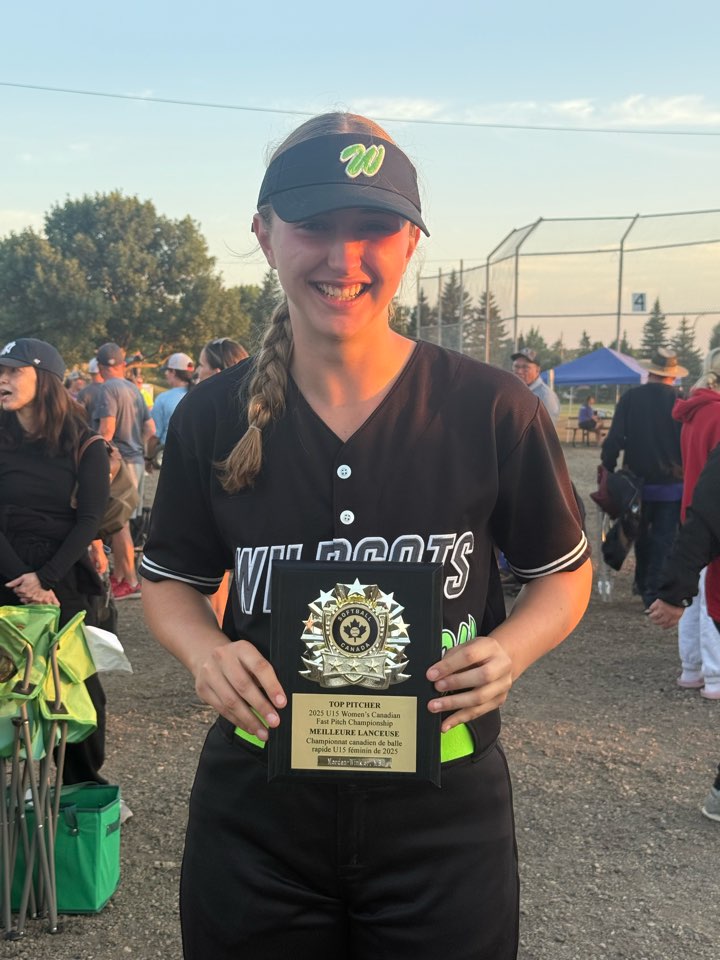 Hannah Skrabek was named top pitcher at the U15 AAA nationals (Photos provided by Skrabek family)