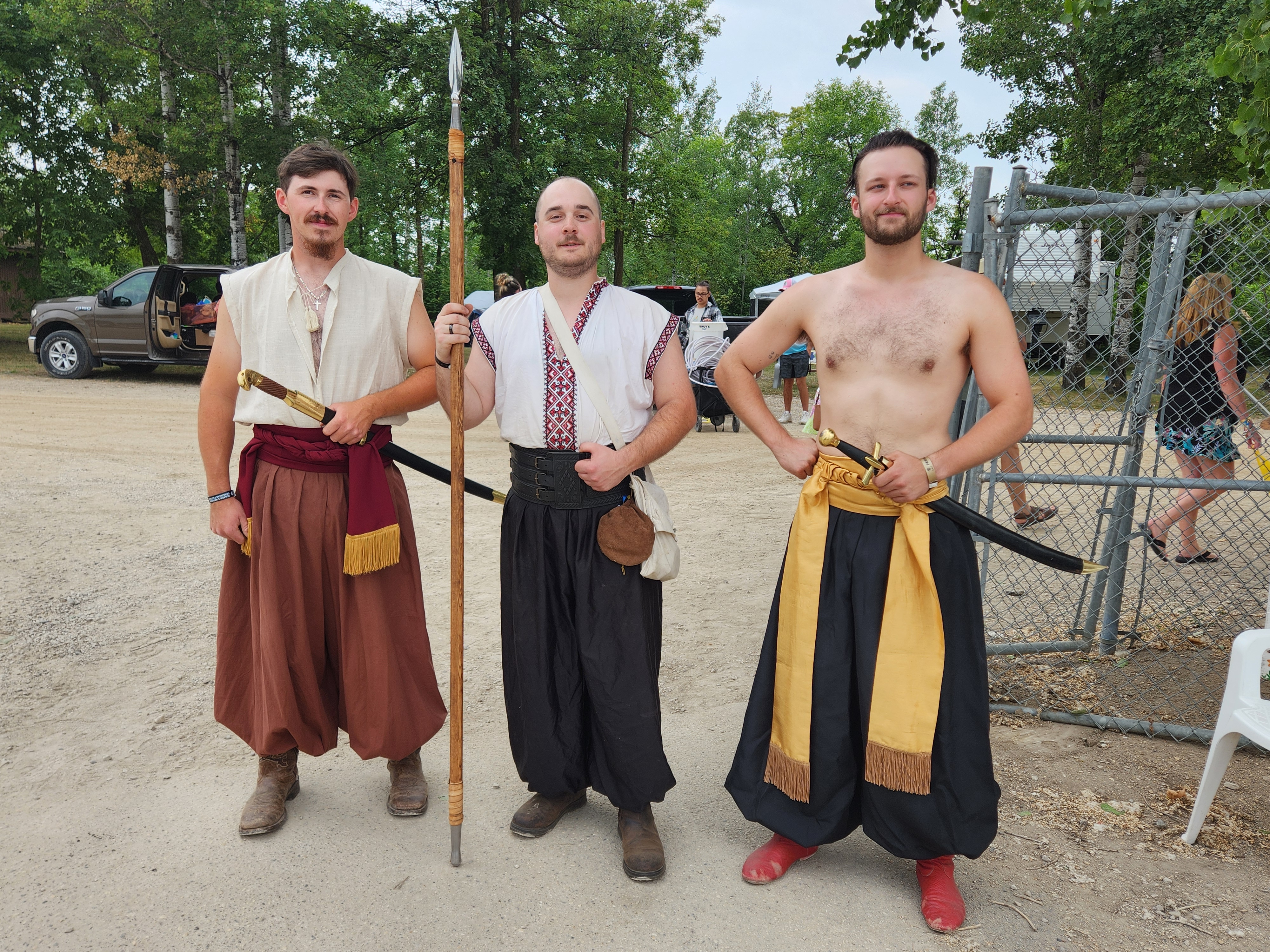 Canada’s National Riding and Dancing Cossacks gentlemen, preparing to put on the demostration Friday night.    PortageOnline/ Tristen Sokolosky