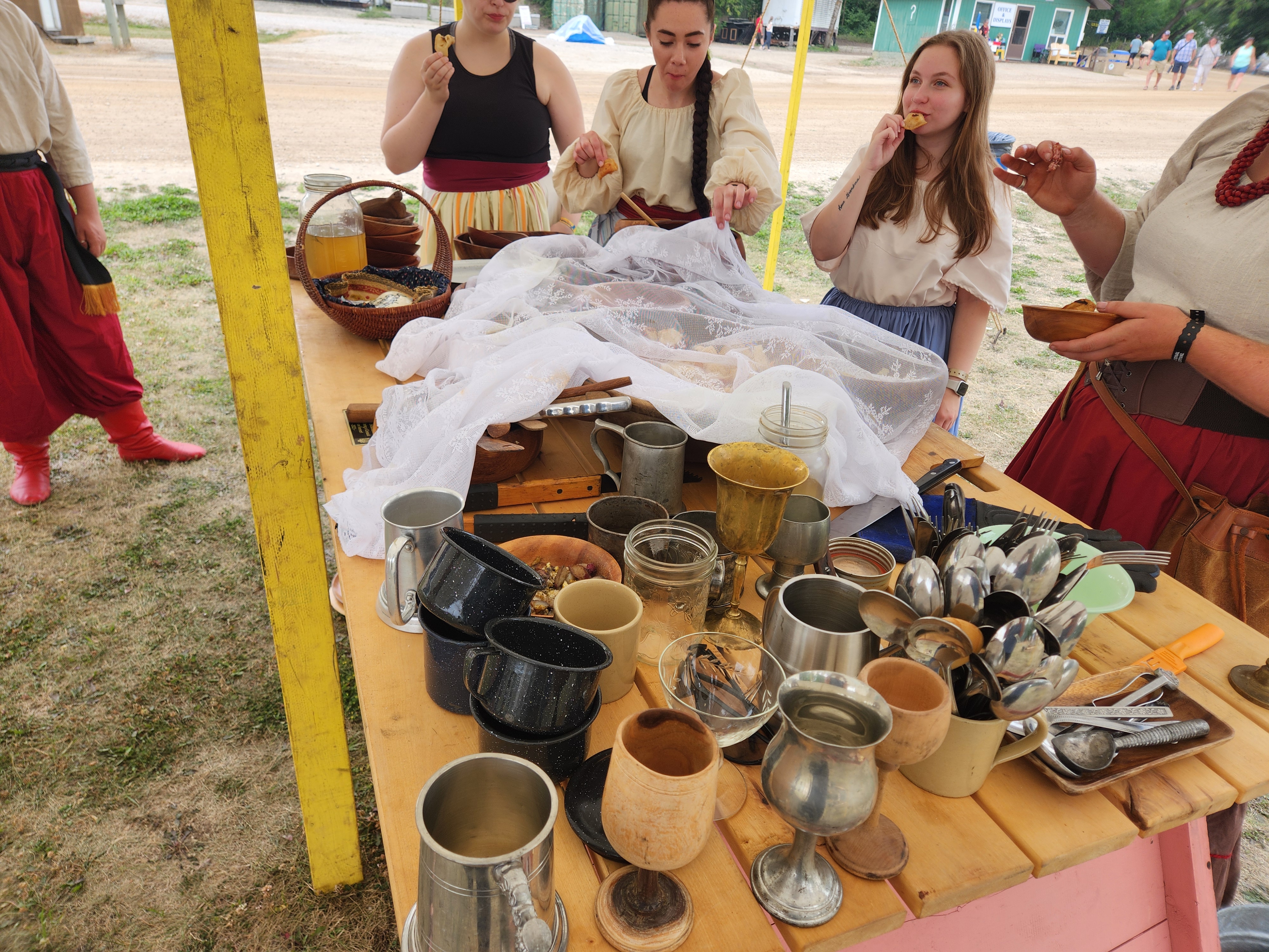 Ukrainian Campsite, Learn how they use to live while traveling and cook and wear clothing. stop in for a bite!    PortageOnline/ Tristen Sokolosky