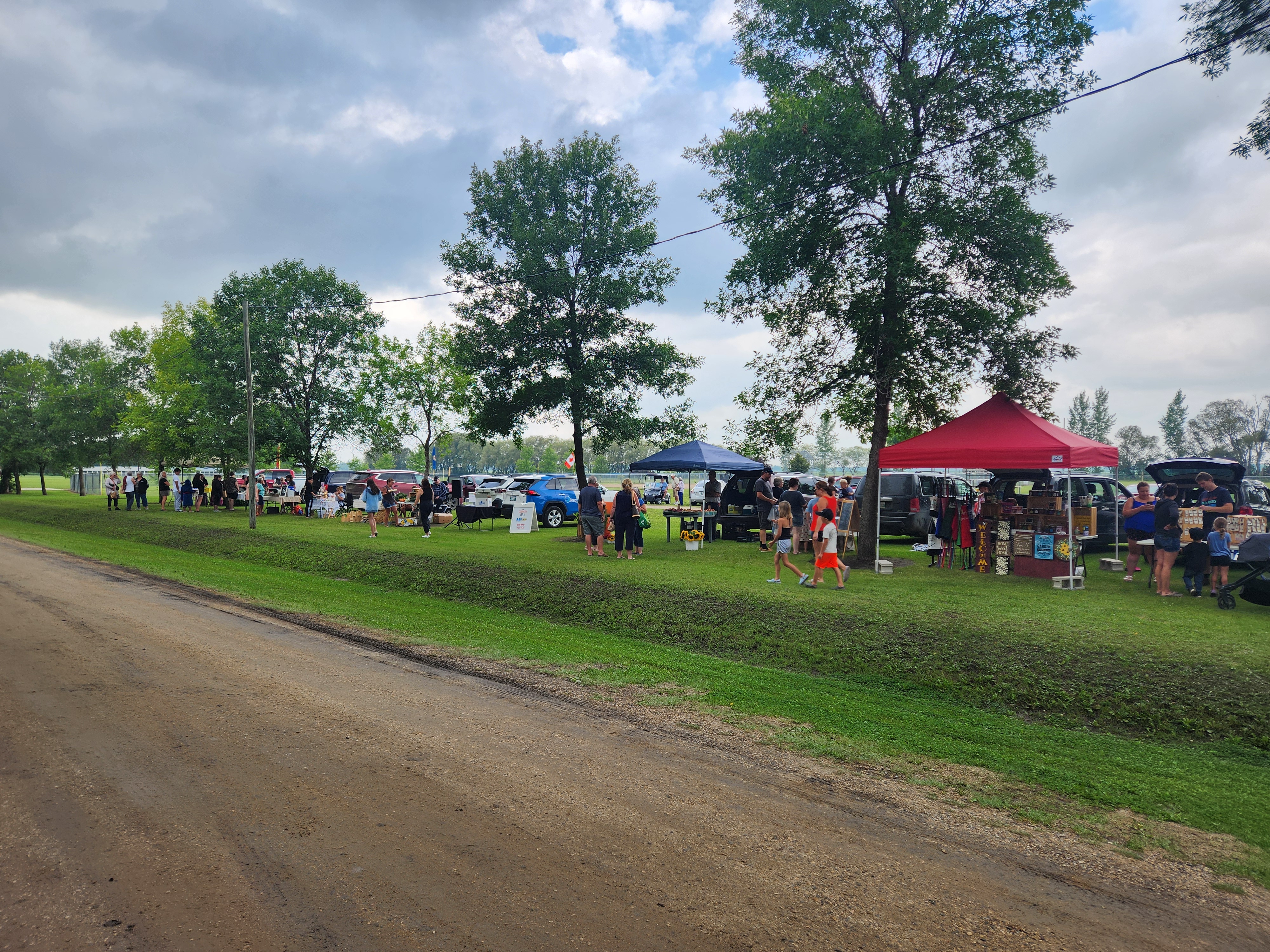 Vendors located down by the ball diamonds friday evening.
