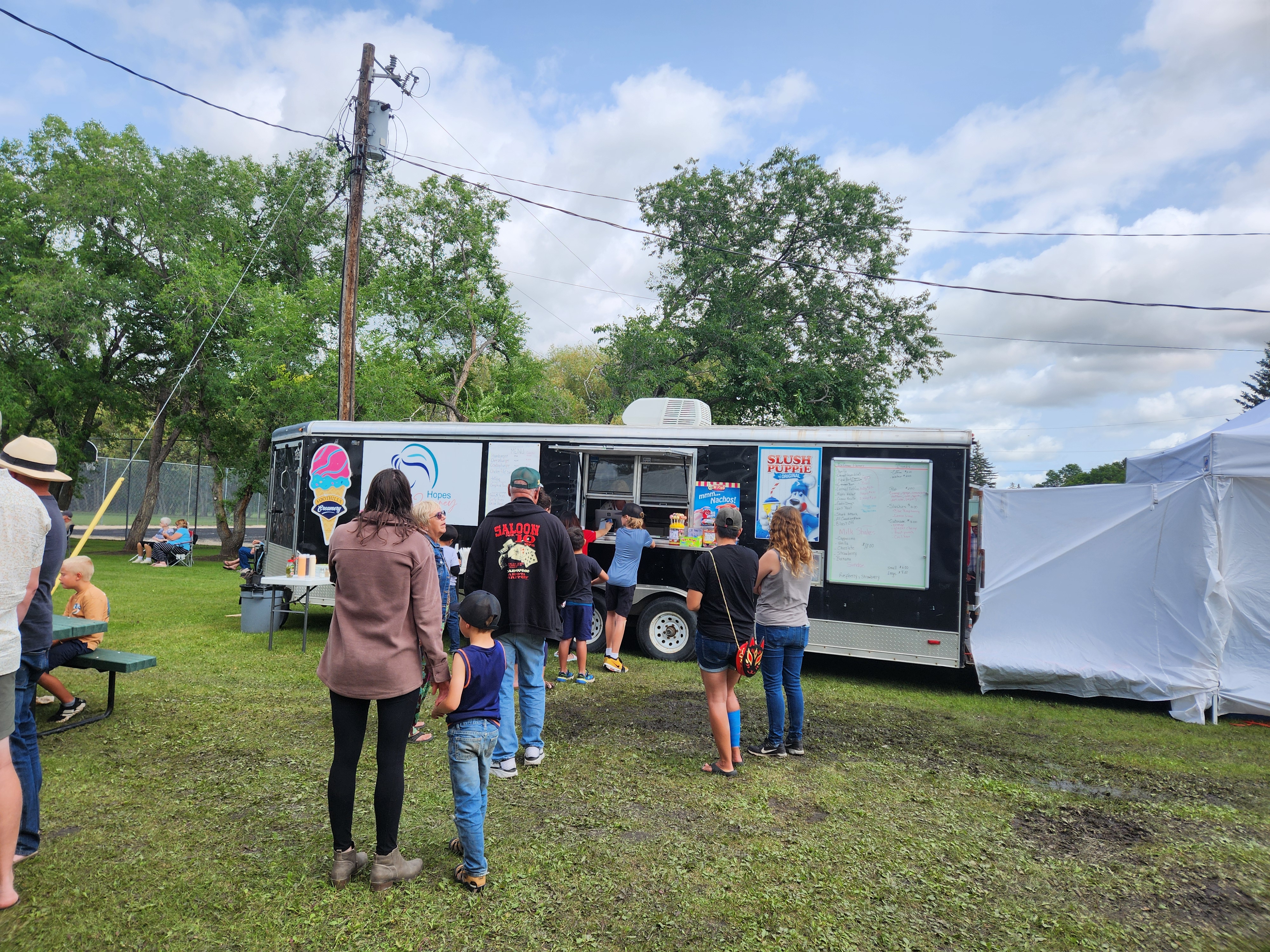 Food trucks were buzzing Sunday afternoon, once people packed in for the shows.