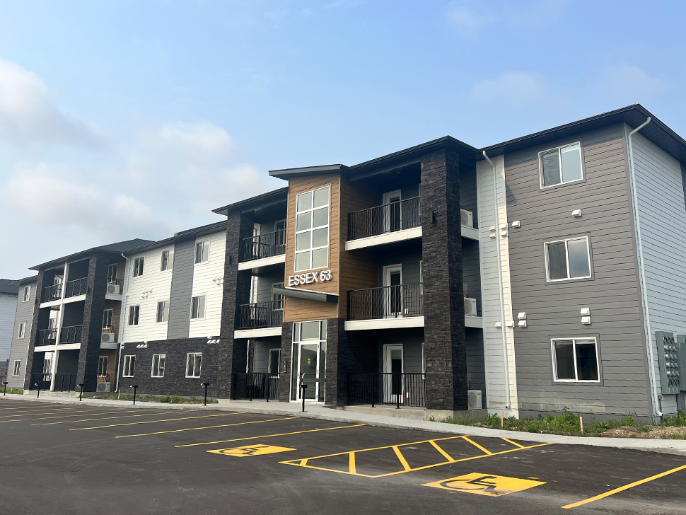 A three story building