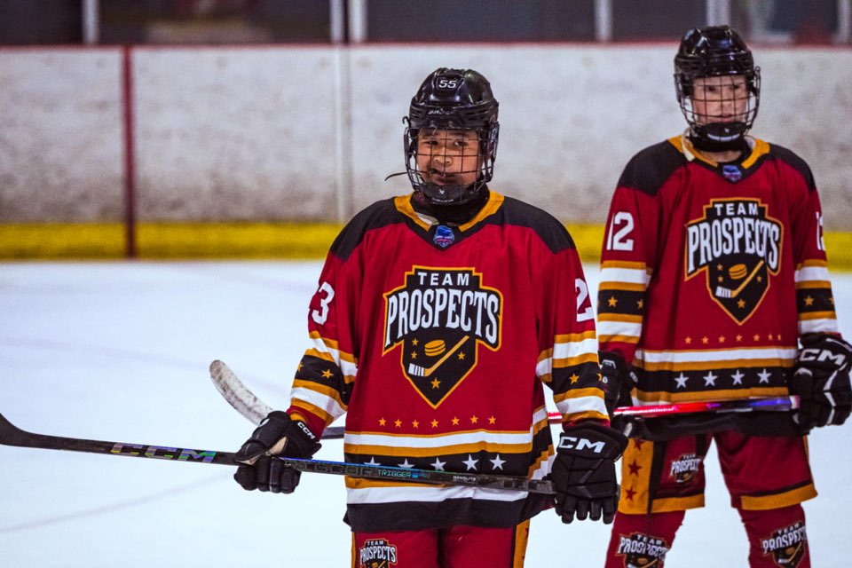 Aljon Gabriel Jimenea "Gab" during a hockey game (Photos provided by Grace Jimenea)