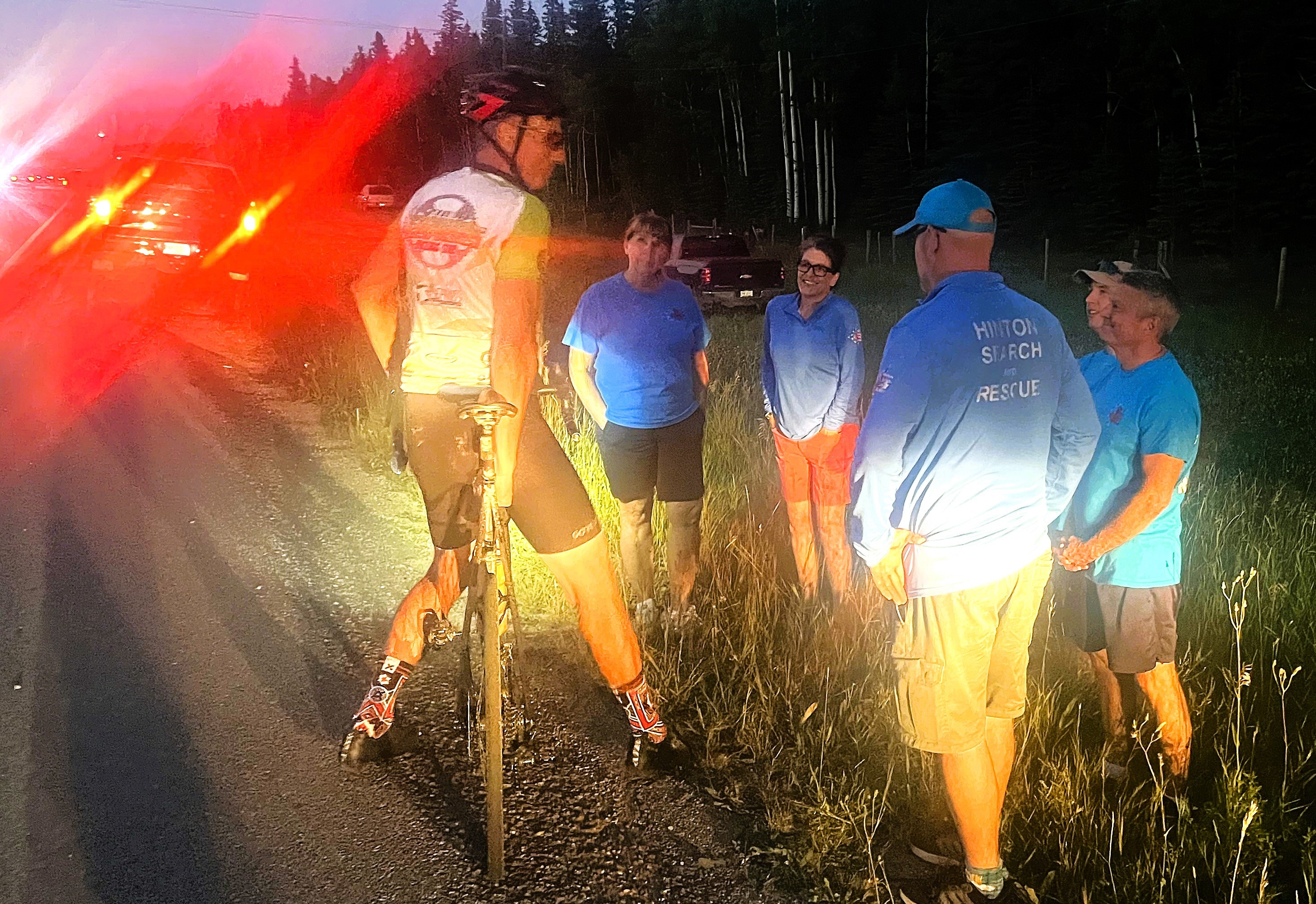 SAR cyclists handoff to Hinton SAR